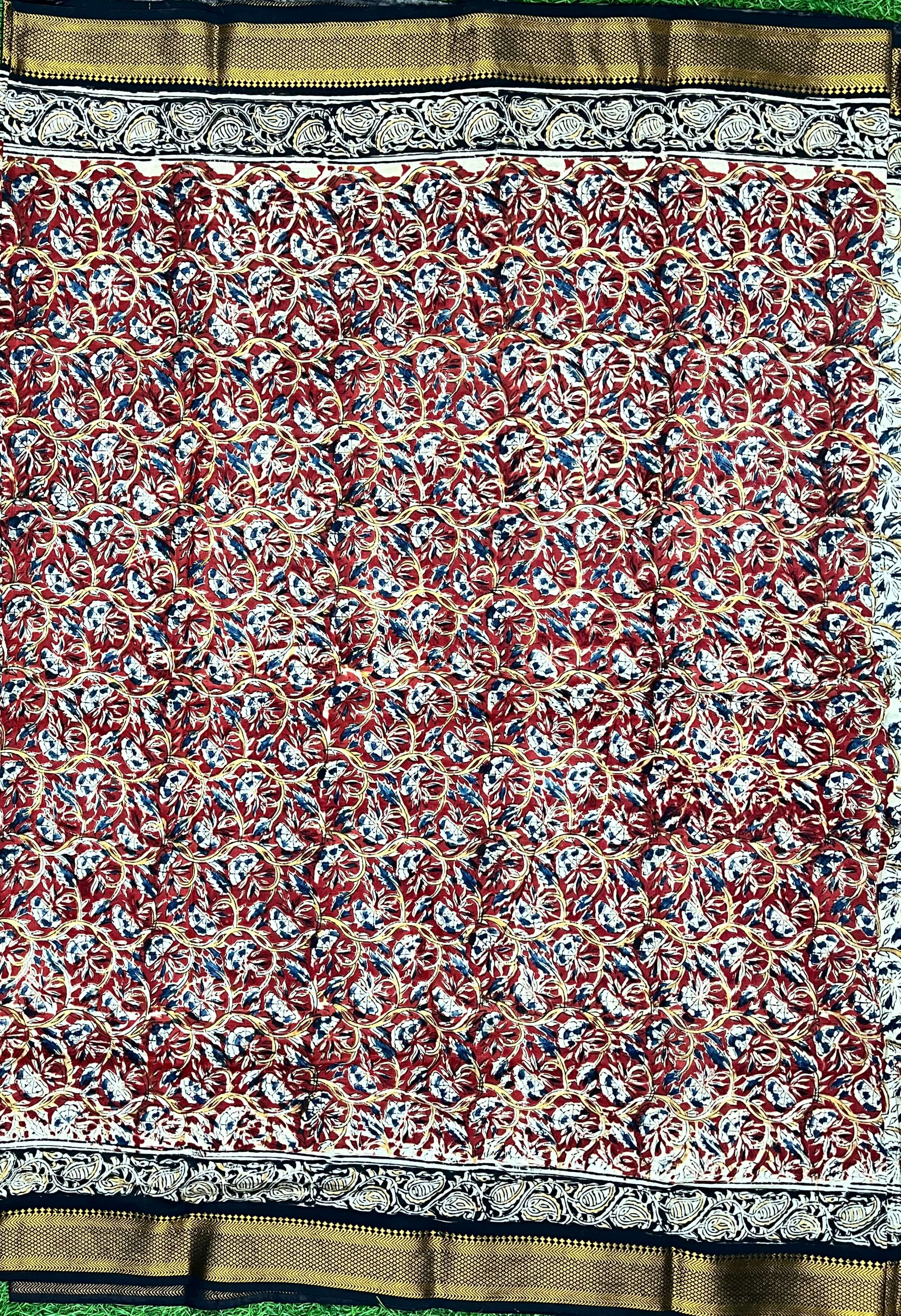 Kalamkari Chennuri Silk Nizam Border Saree-KNB-HP-M108