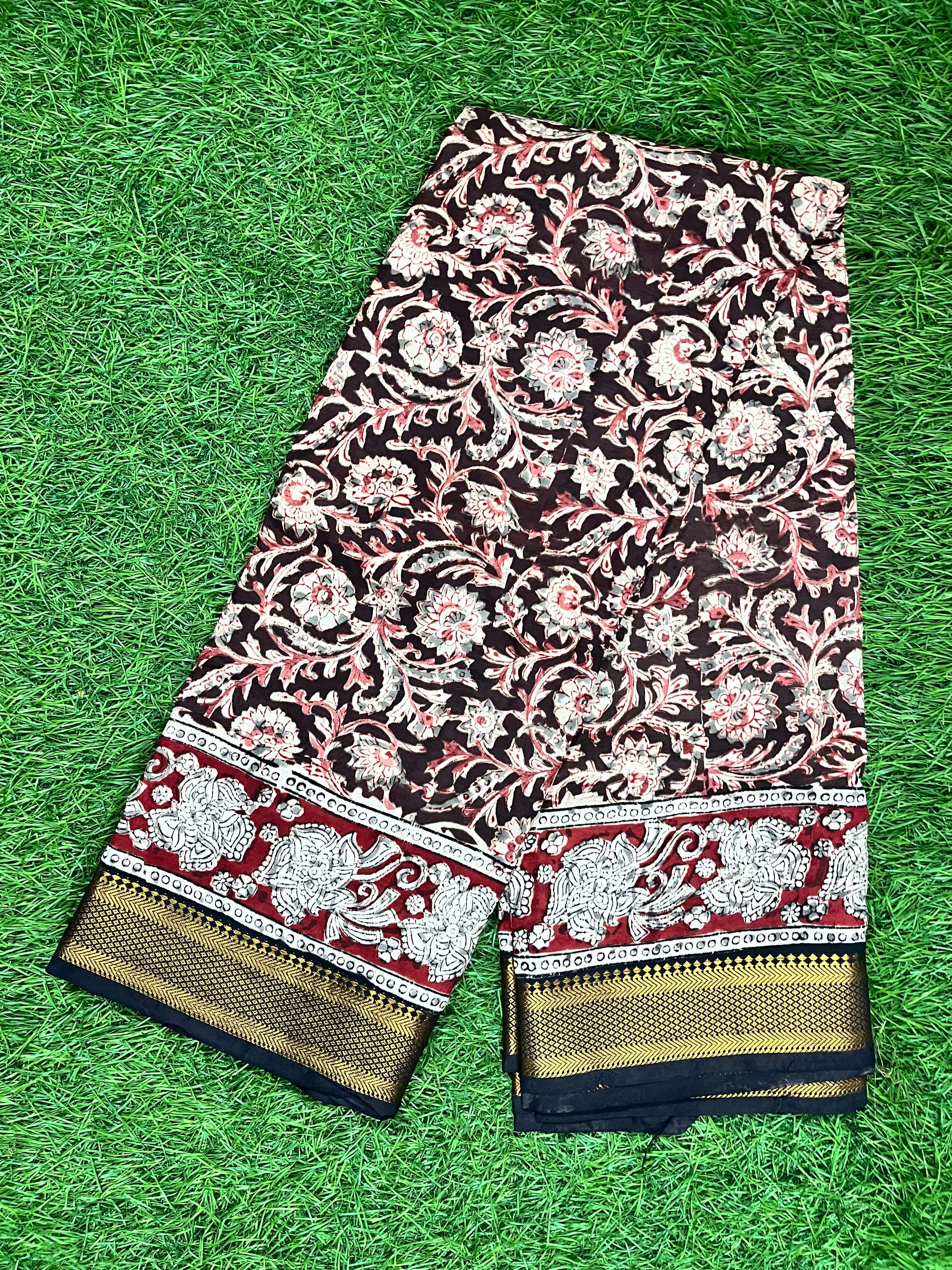 Kalamkari Chennuri Silk Nizam Border Saree-KNB-HP-M109