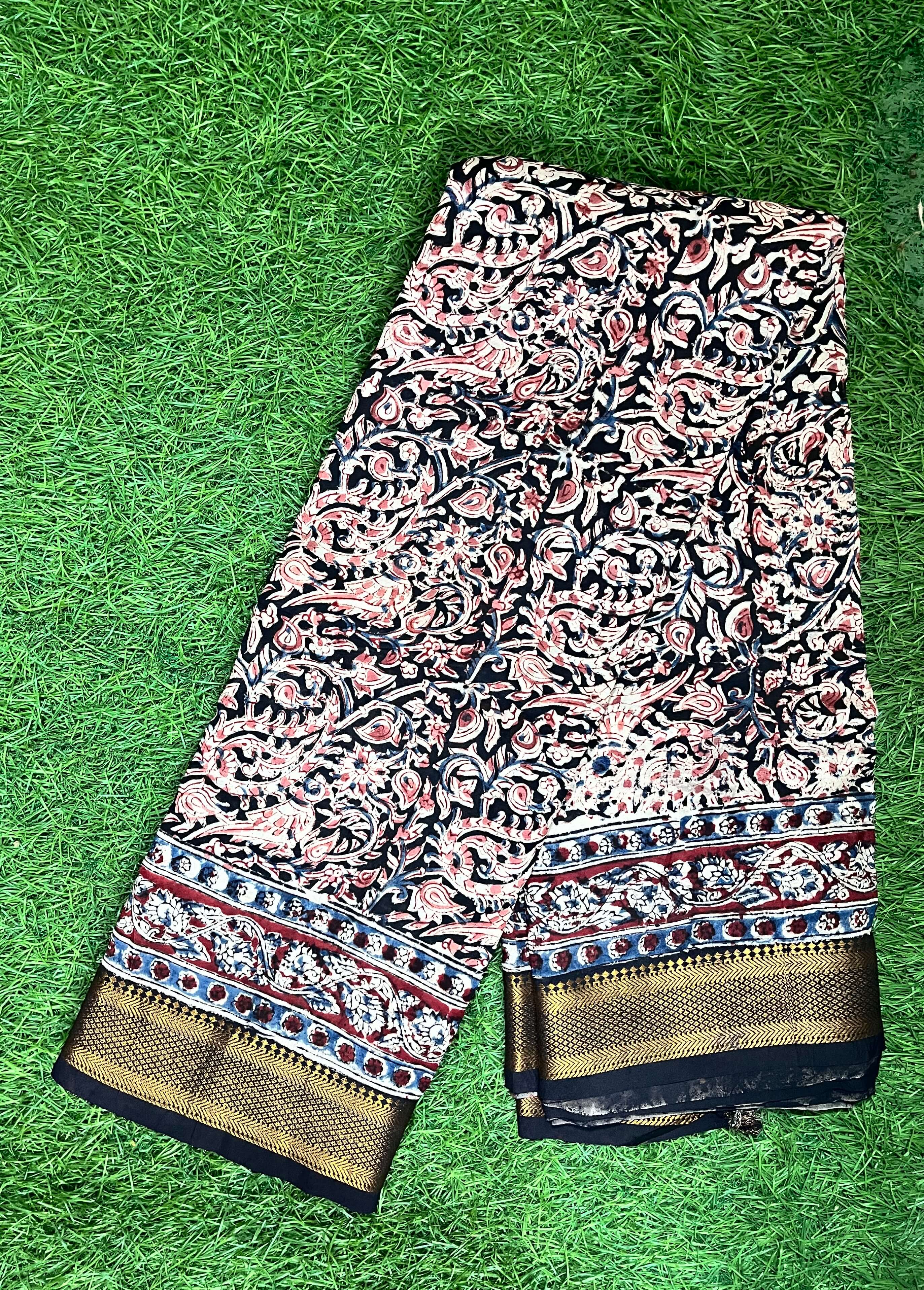 Kalamkari Chennuri Silk Nizam Border Saree-KNB-HP-M116