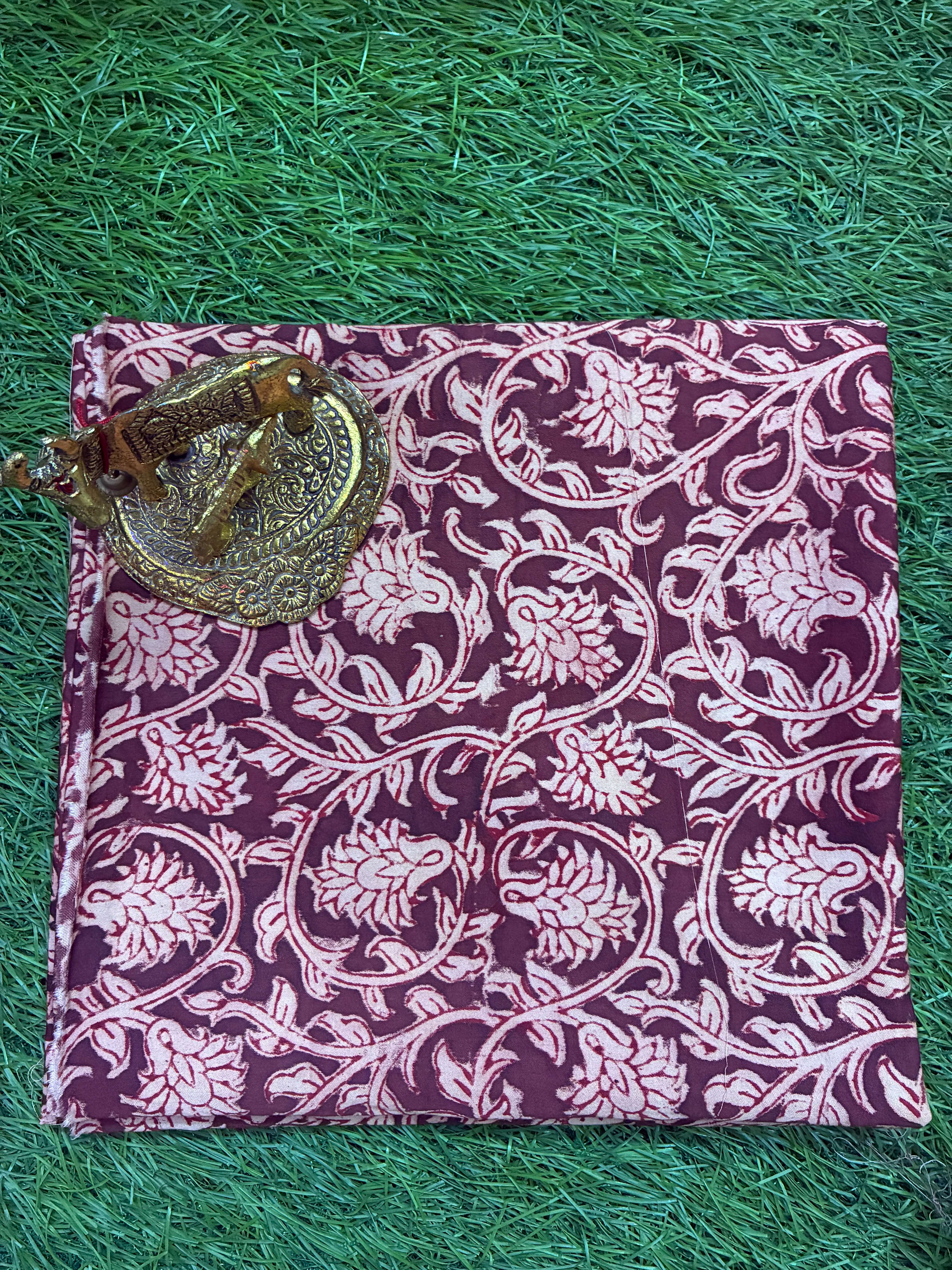 Kalamkari Block Printed Cotton Fabric - KBP-HP002