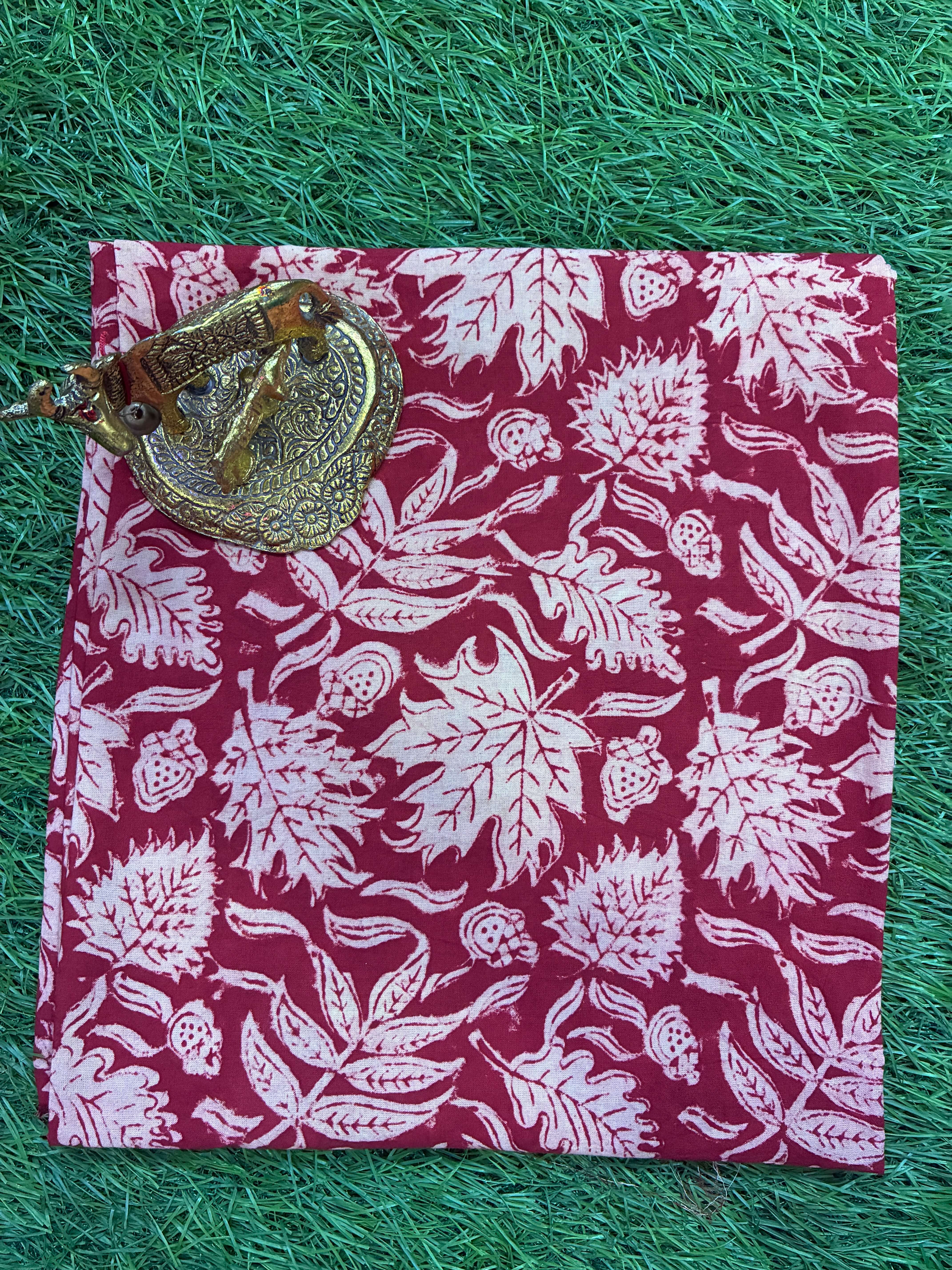 Kalamkari Block Printed Cotton Fabric - KBP-HP016