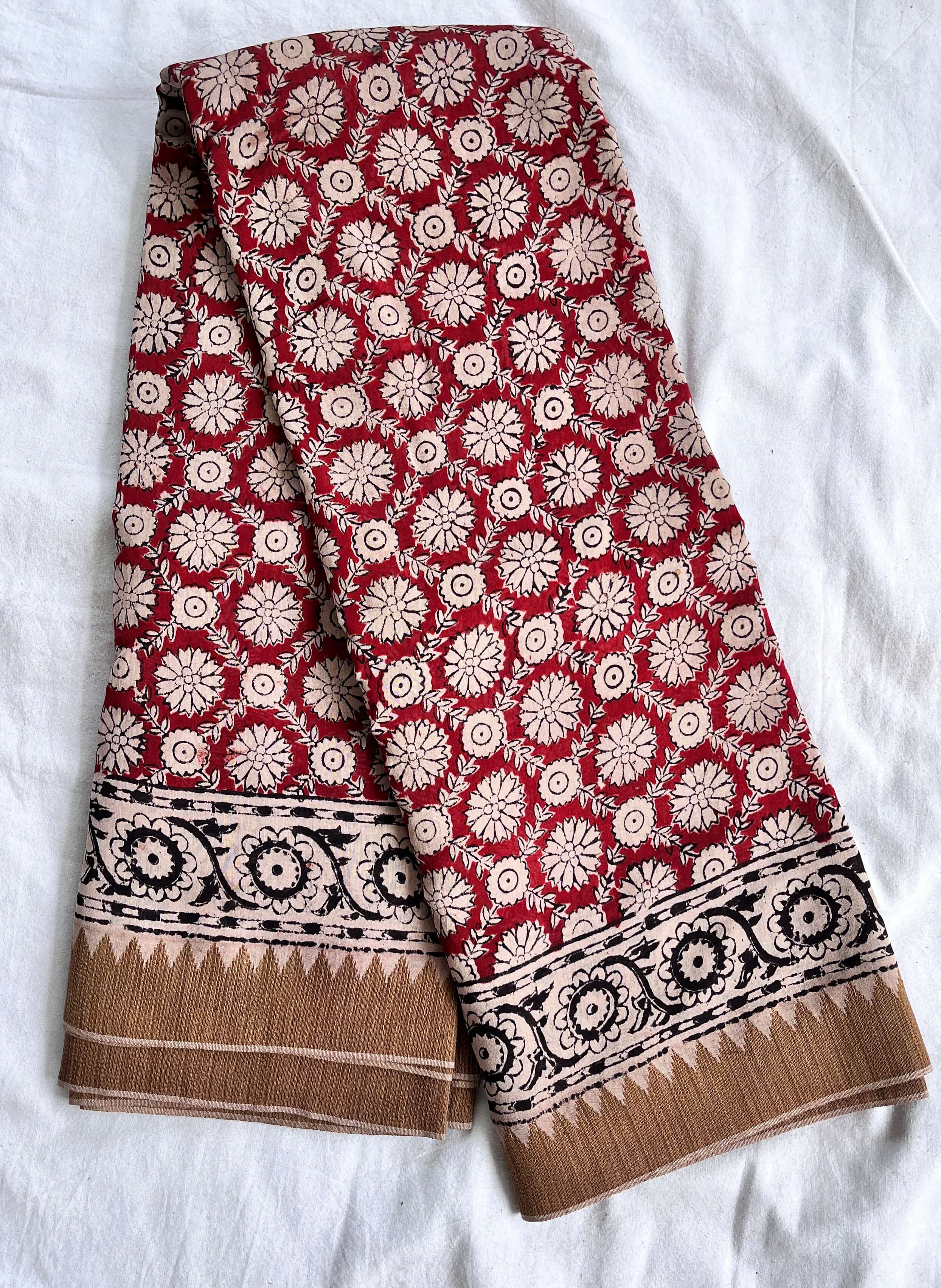 Kalamkari Chanderi Silk Saree-KCHAN-M048