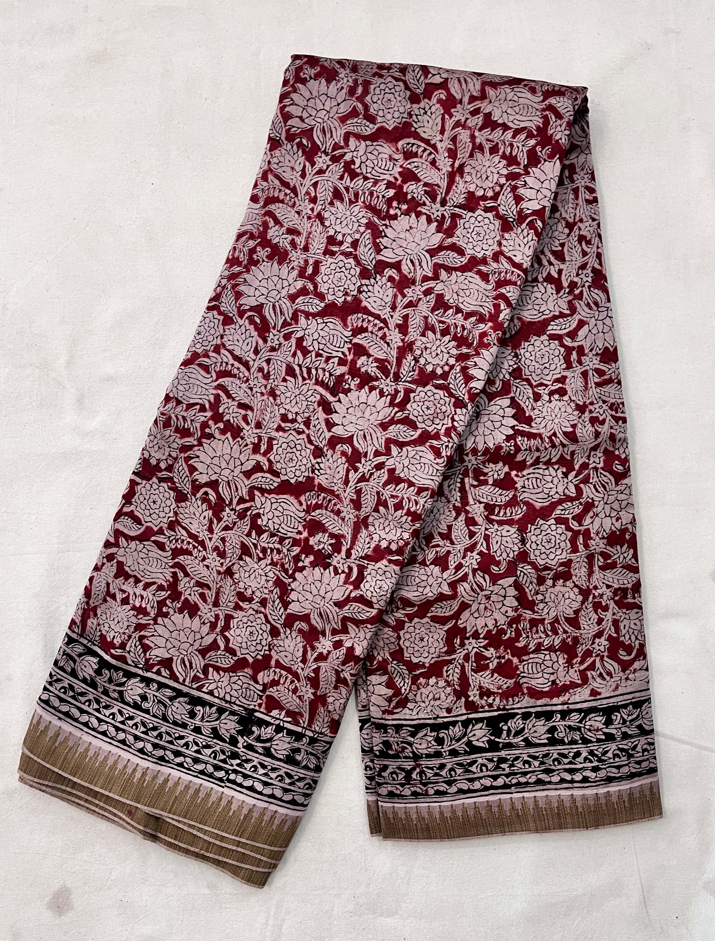 Kalamkari Chanderi Silk Saree-KCHAN-M084