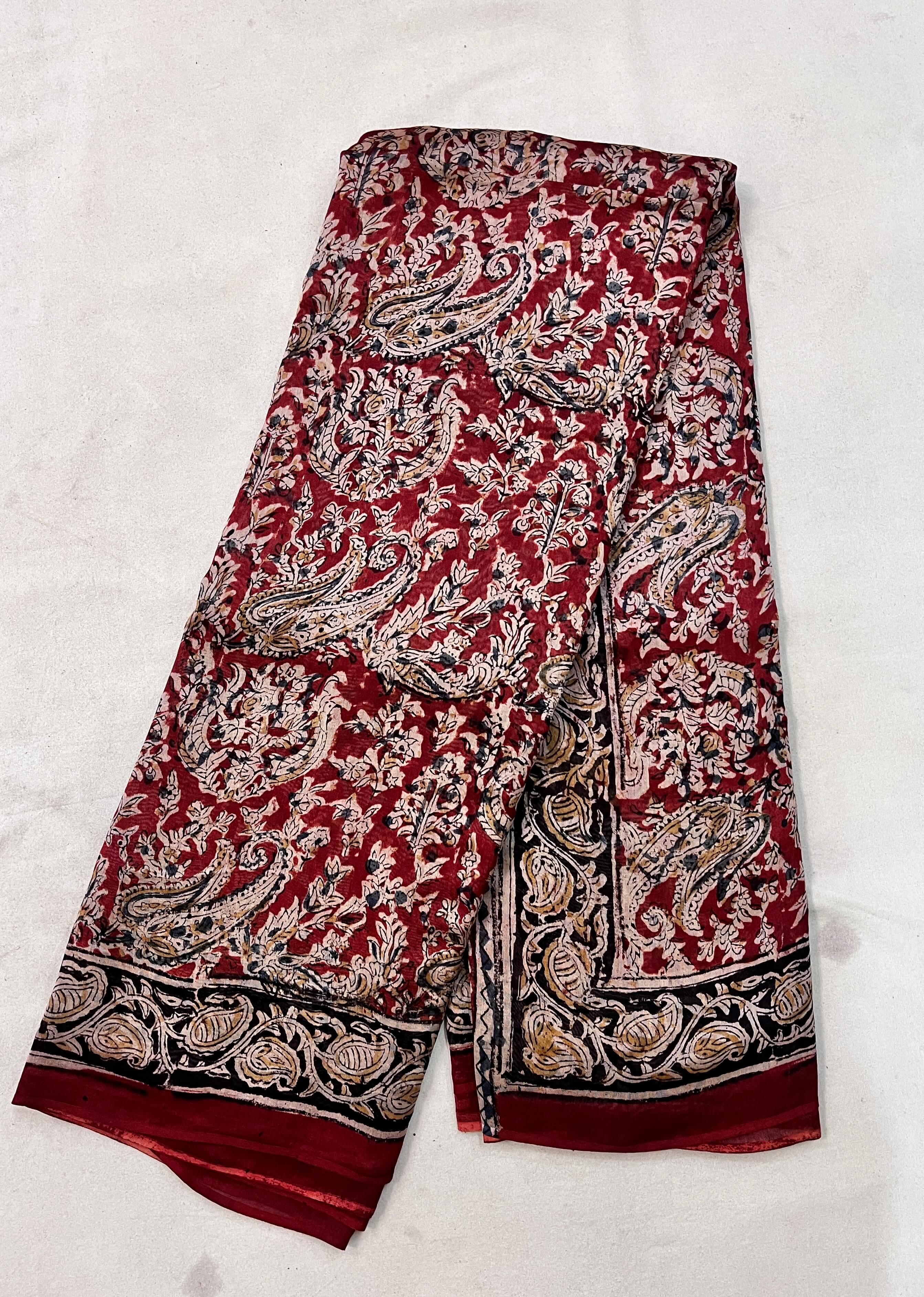 Kalamkari Chanderi Silk Saree-KCHAN-M098