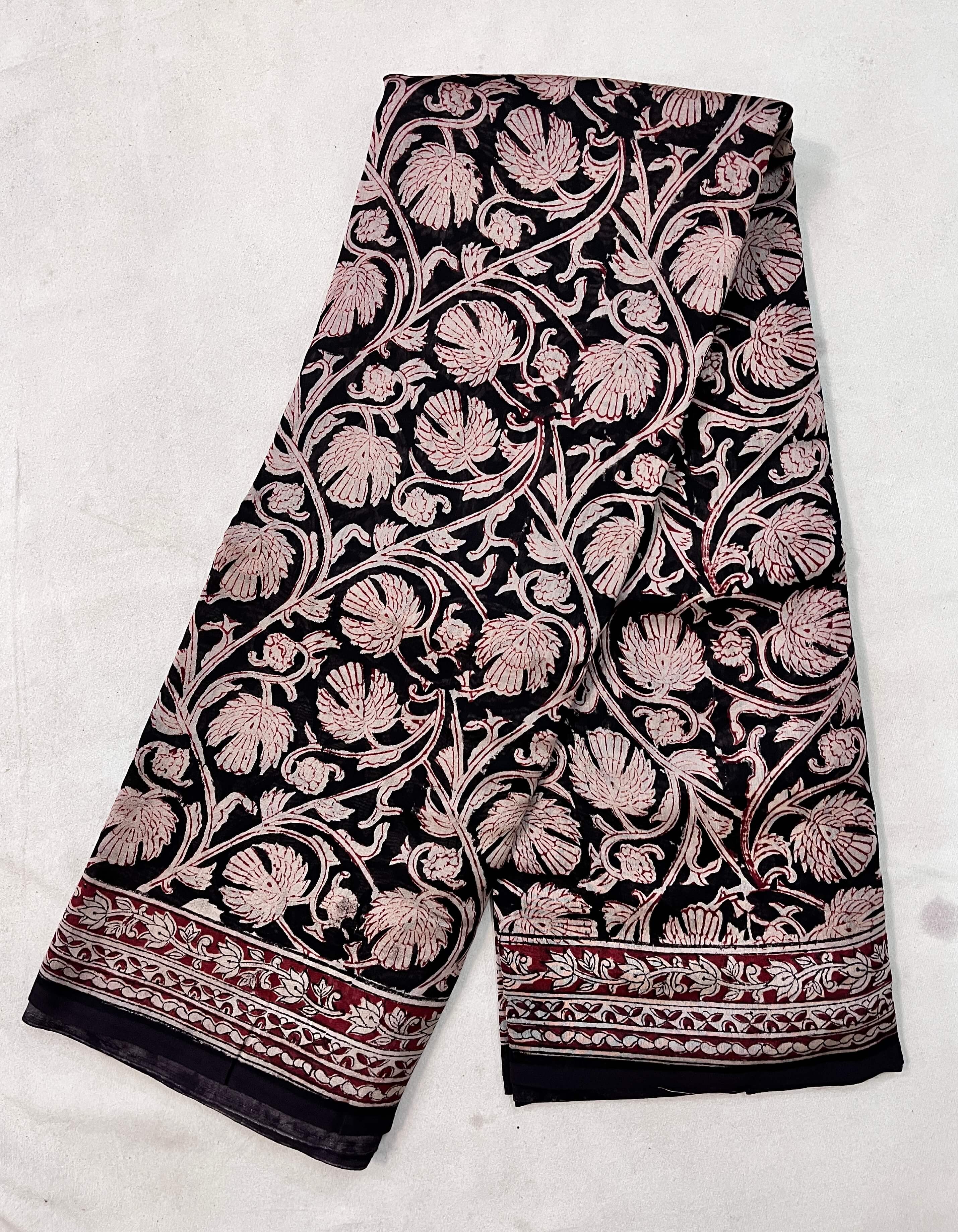 Kalamkari Chanderi Silk Saree-KCHAN-M099