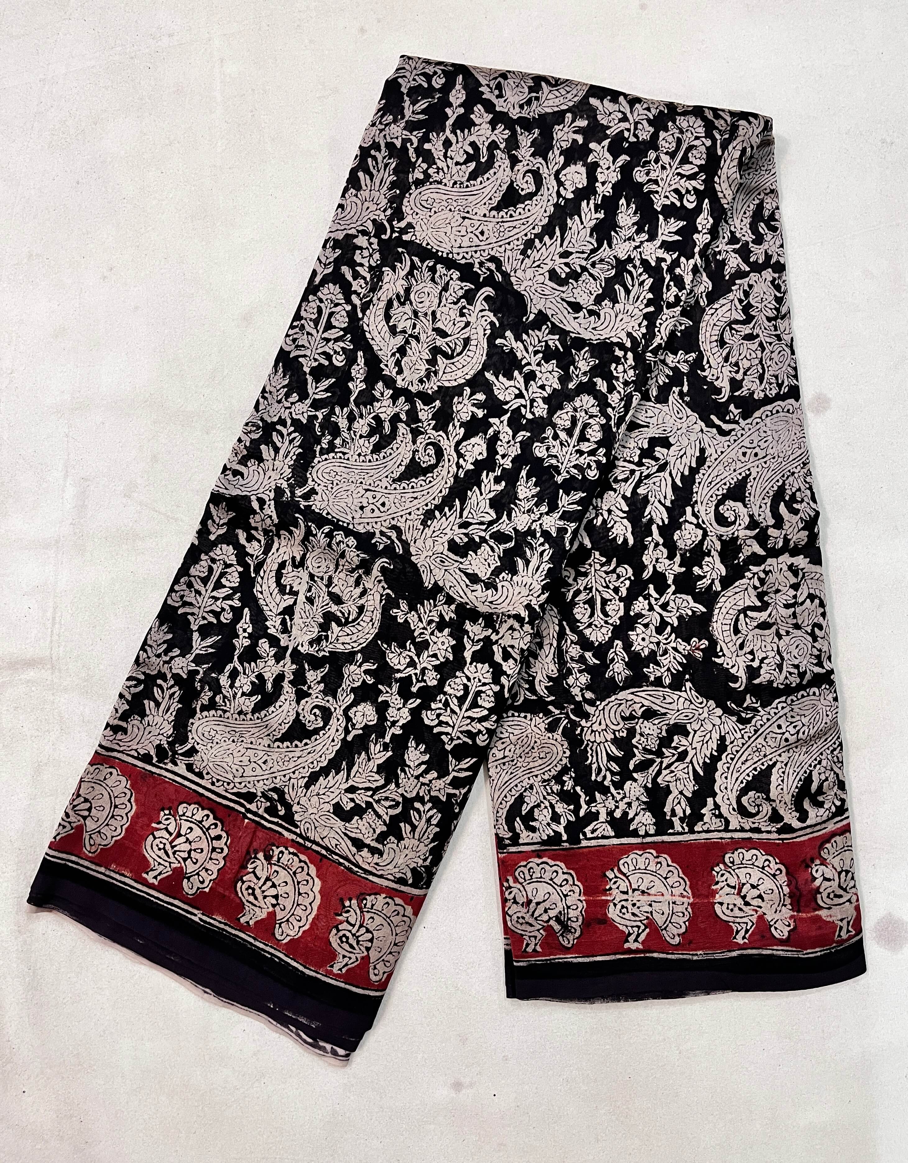 Kalamkari Chanderi Silk Saree-KCHAN-M101