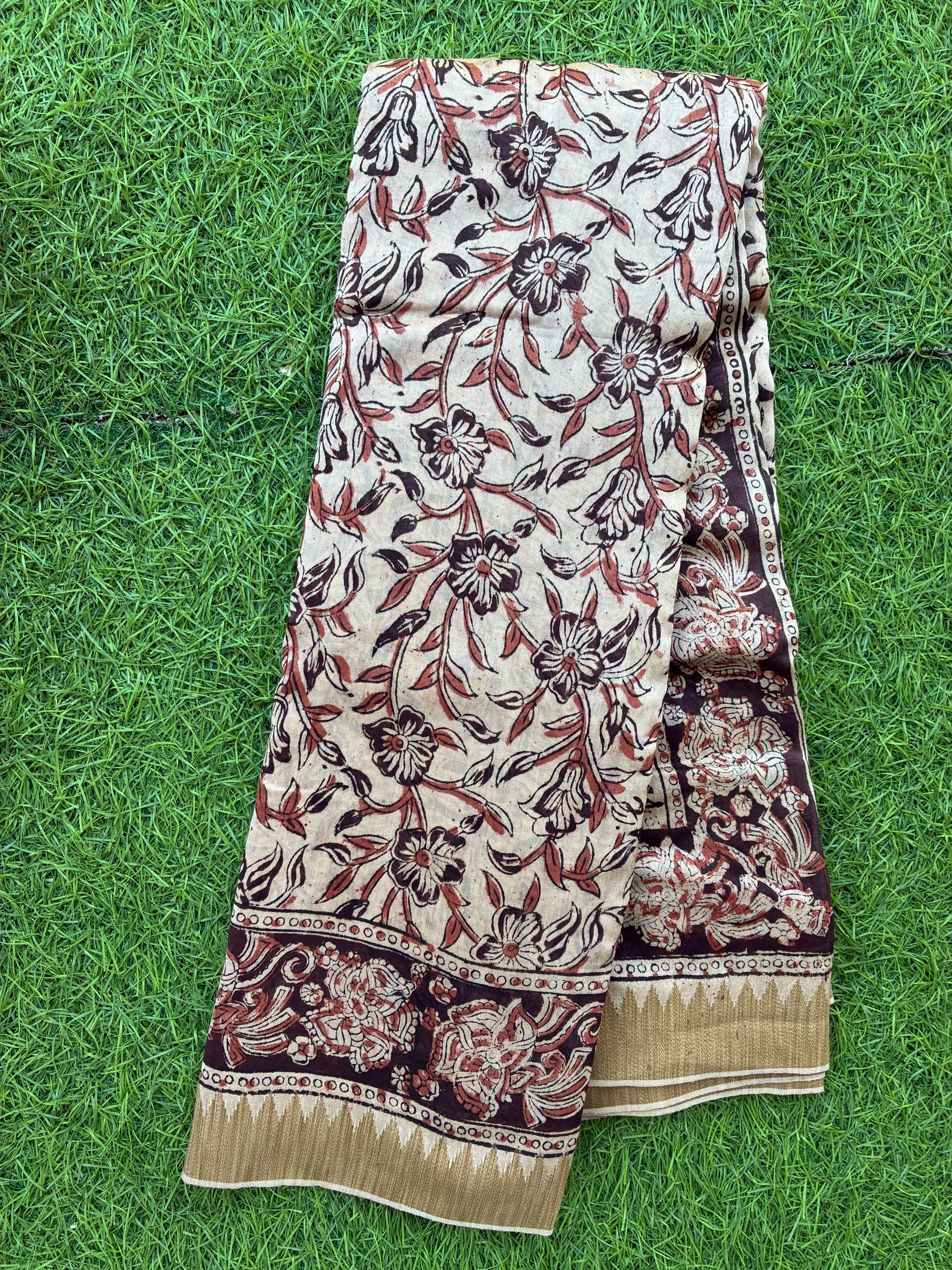 Kalamkari Chanderi Silk Saree-KCHAN-M109