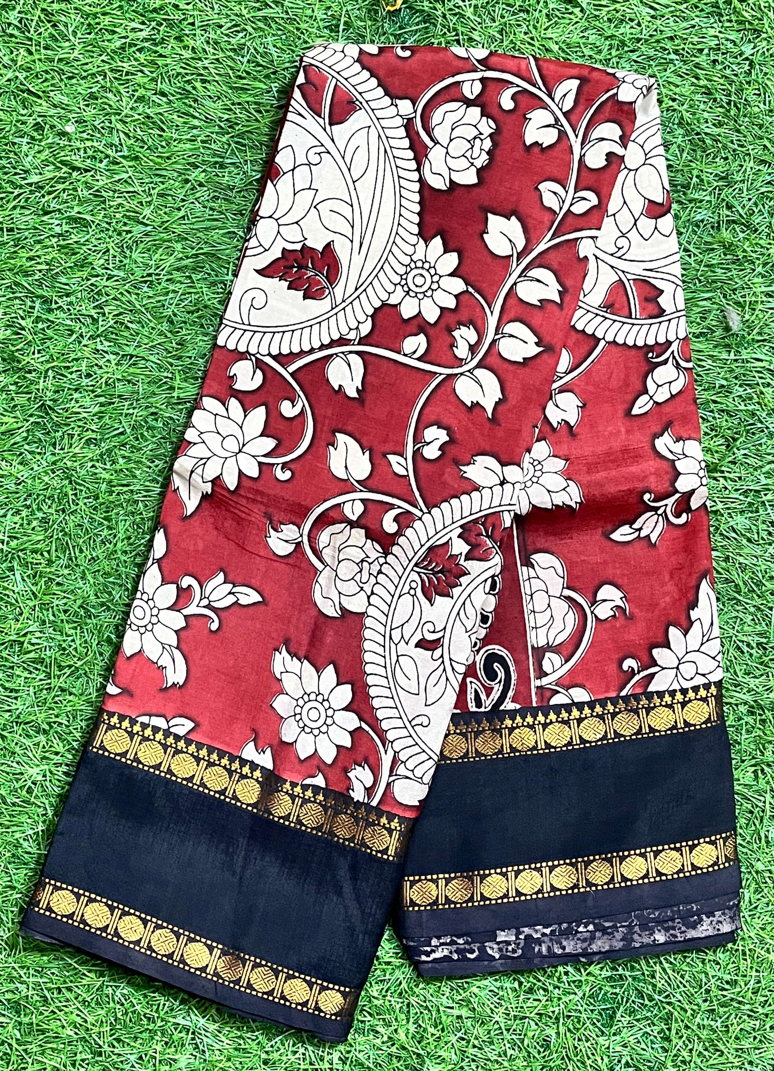 Kalamkari Chennuri Silk Double Border Saree-KDDB-SP-M003