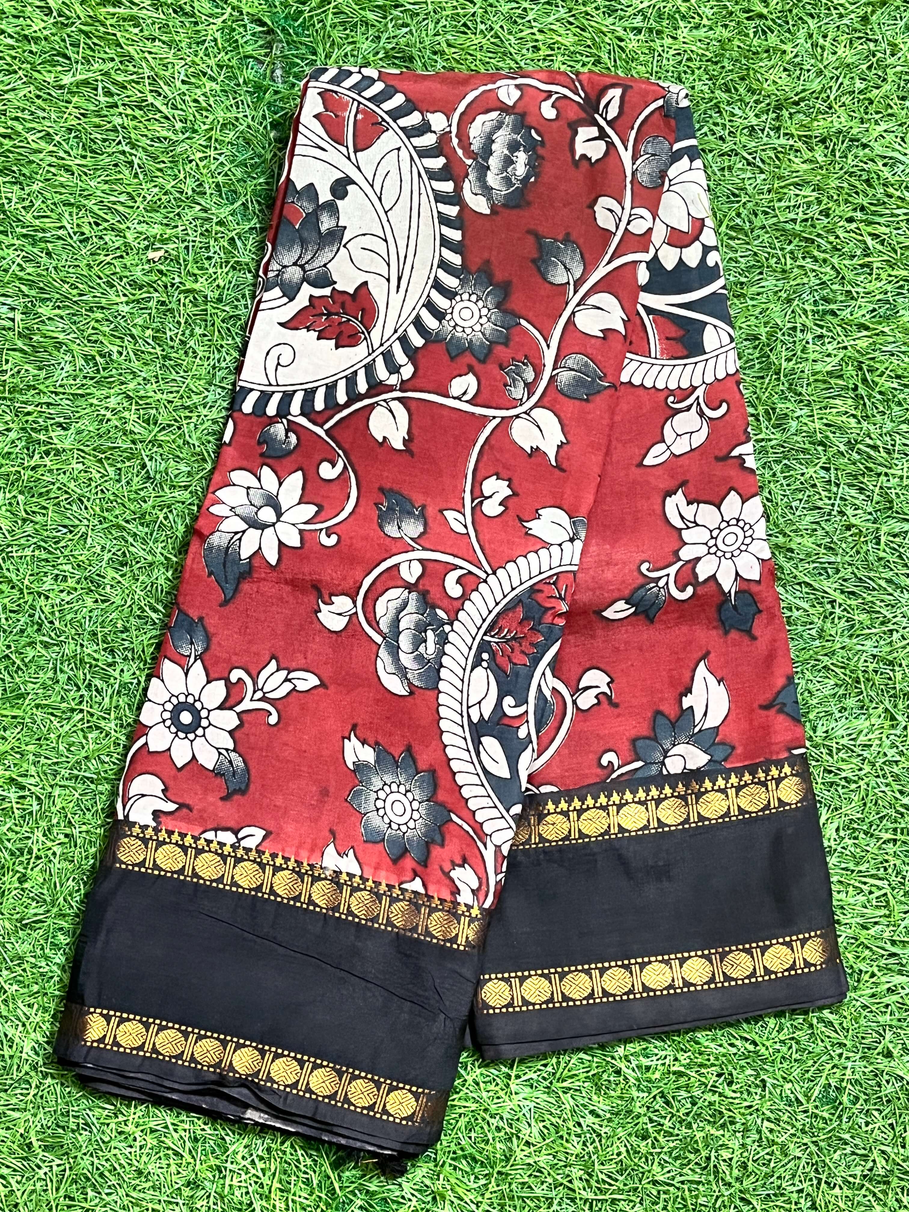 Kalamkari Chennuri Silk Double Border Saree-KDDB-SP-M008