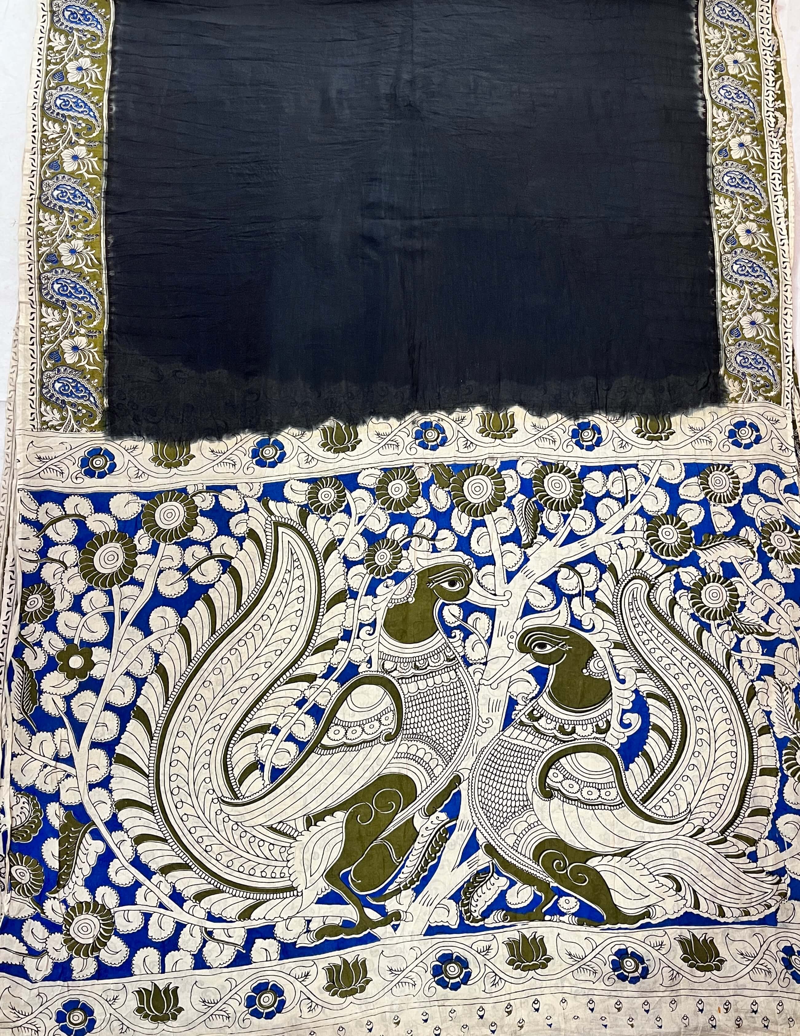 Tie & Dye Kalamkari Chenuri Silk Sarees – KHBTD-M066-001