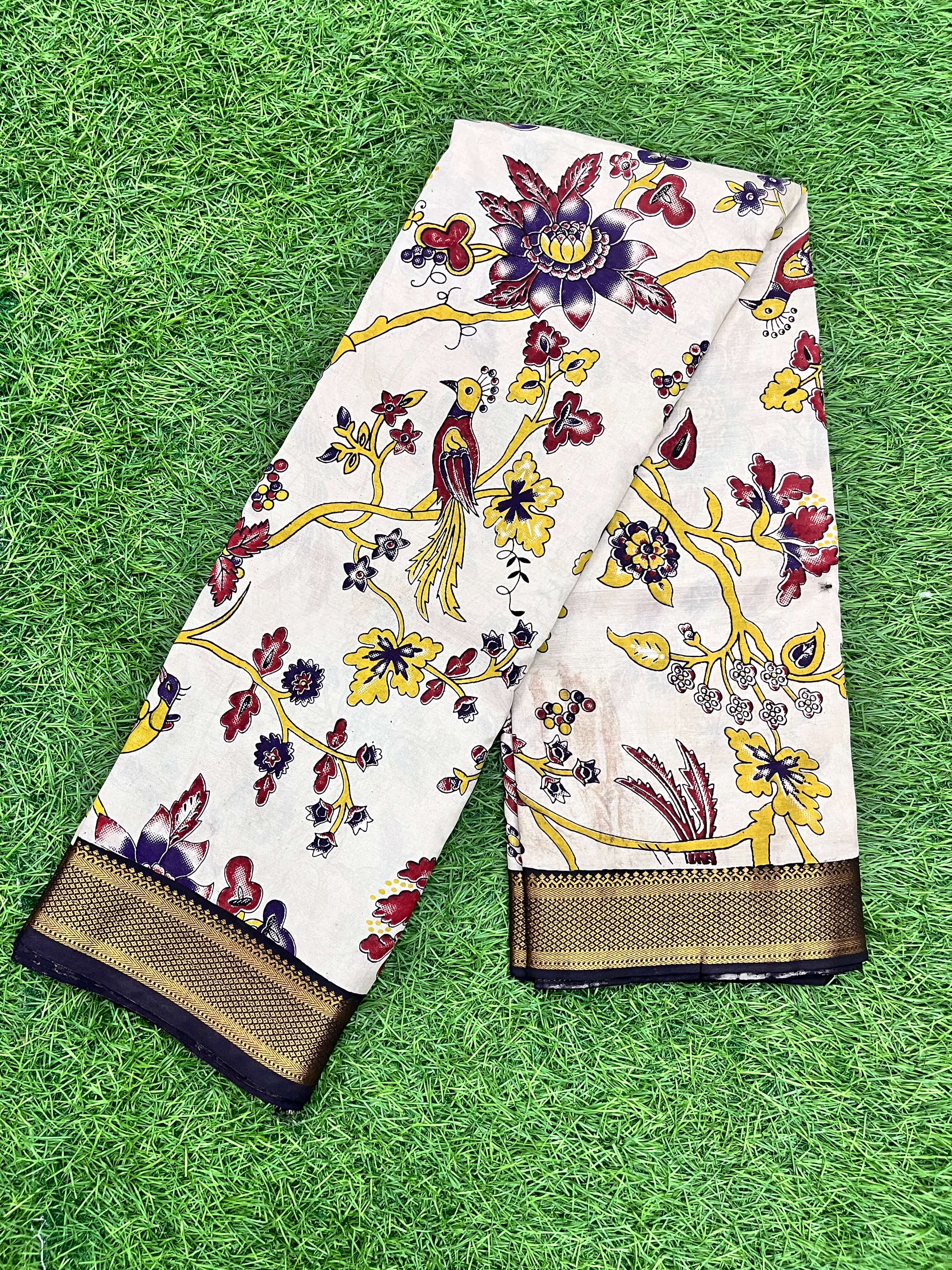 Kalamkari Chennuri Silk Nizam Border Saree-KNB-SP-M135