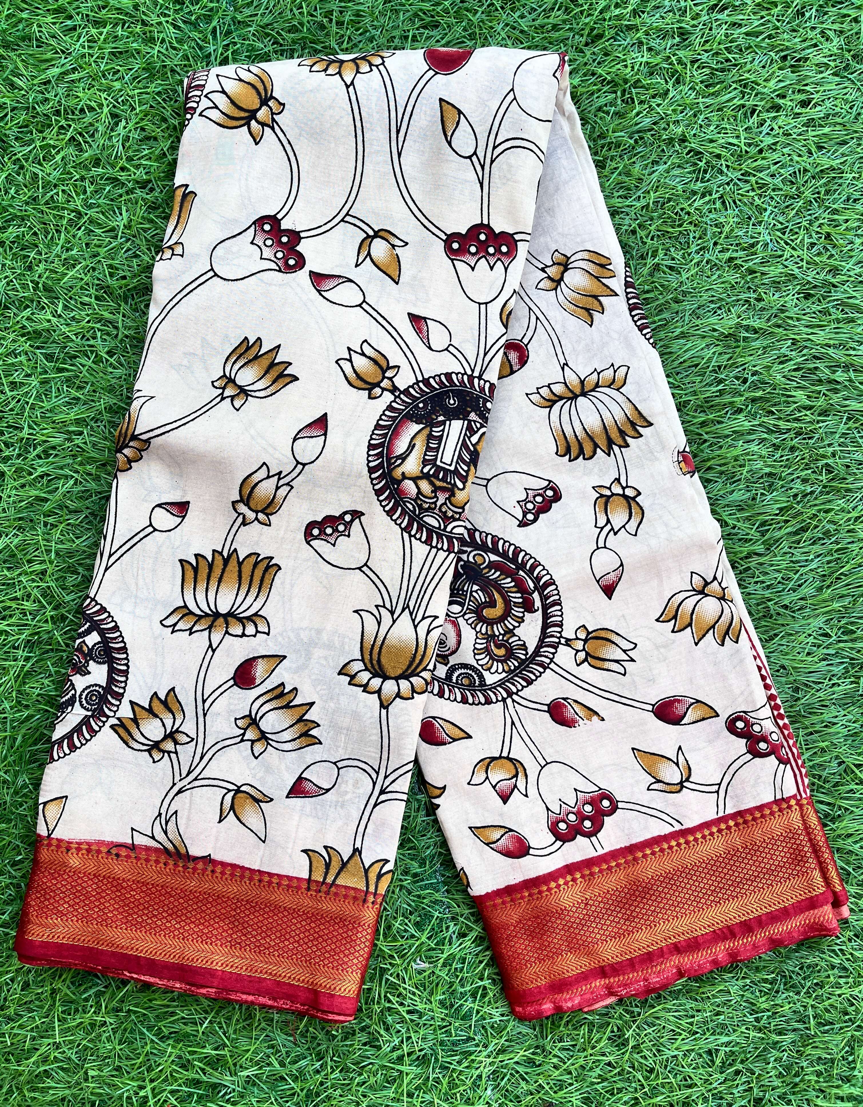 Kalamkari Chennuri Silk Nizam Border Saree-KNB-SP-M161