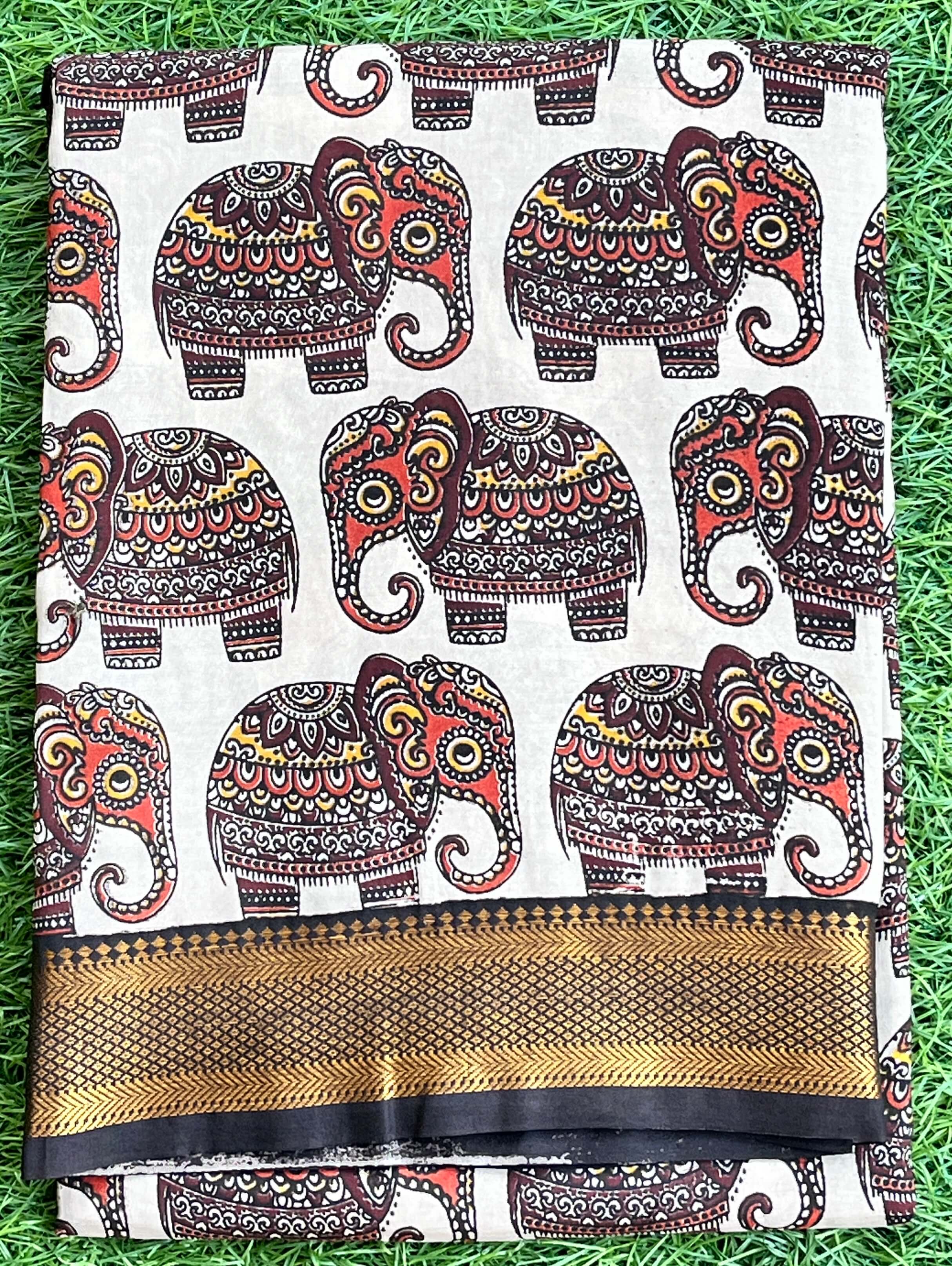 Kalamkari Chennuri Silk Nizam Border Saree-KNB-SP-M163