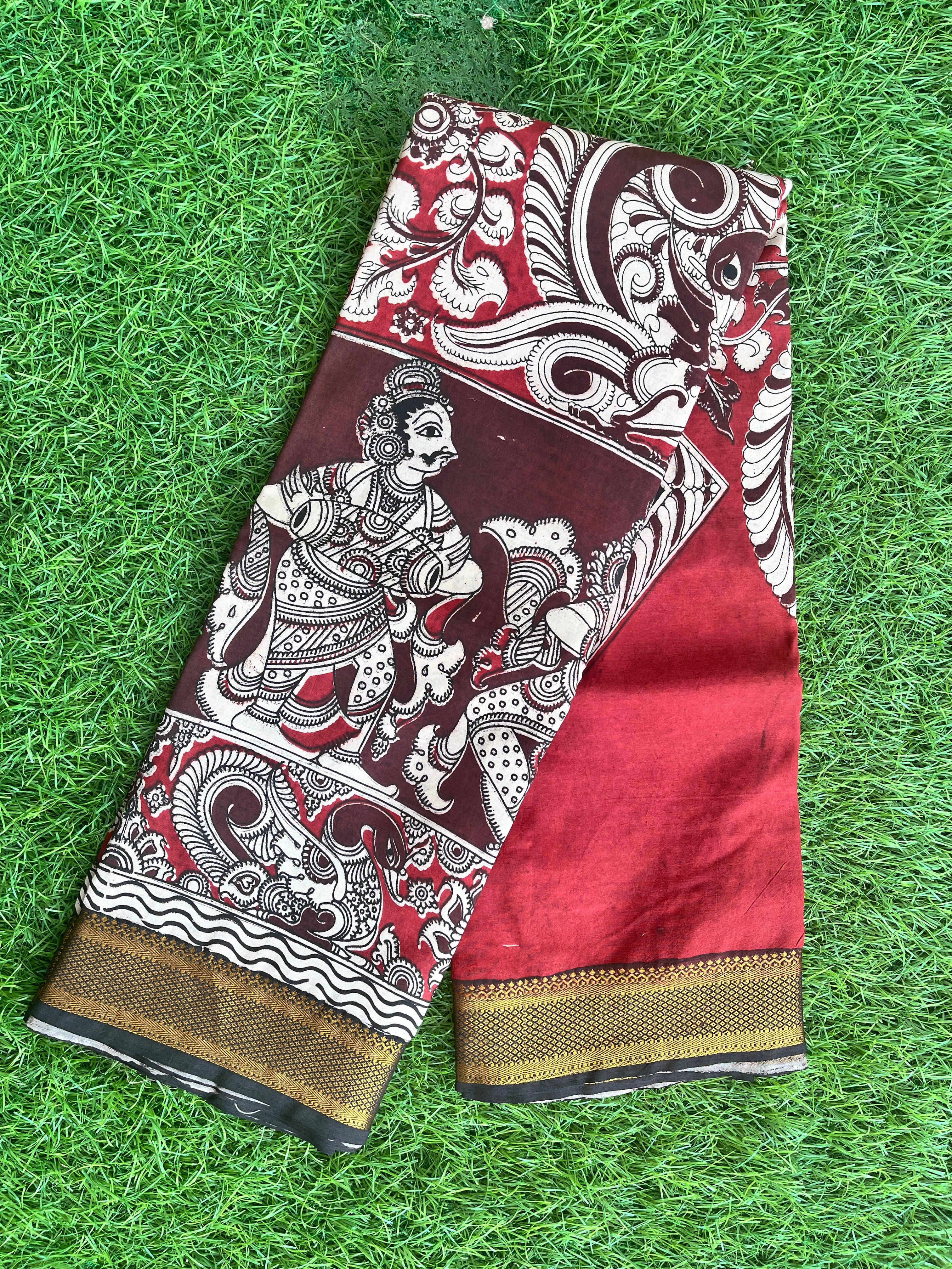 Kalamkari Chennuri Silk Nizam Border Saree-KNB-SP-M214