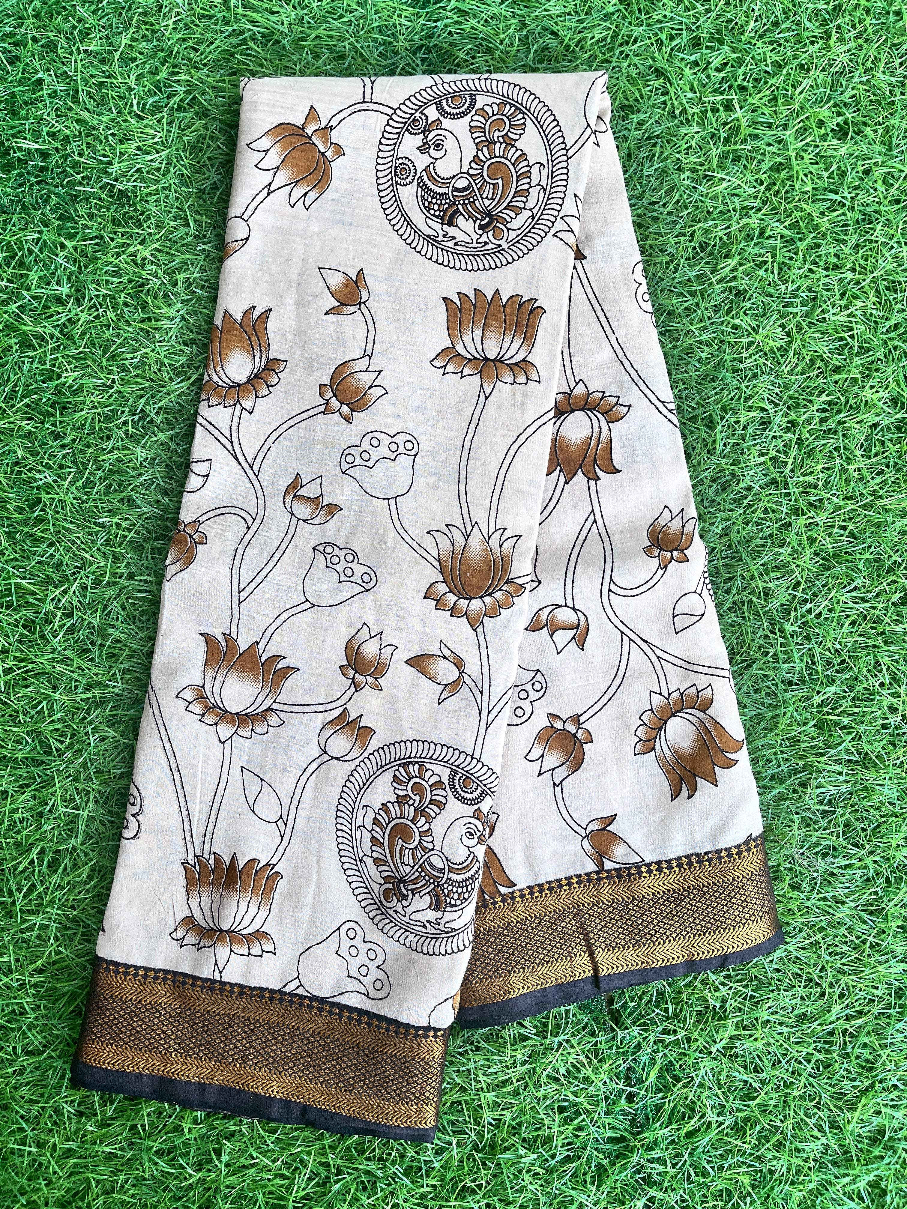 Kalamkari Chennuri Silk Nizam Border Saree-KNB-SP-M215