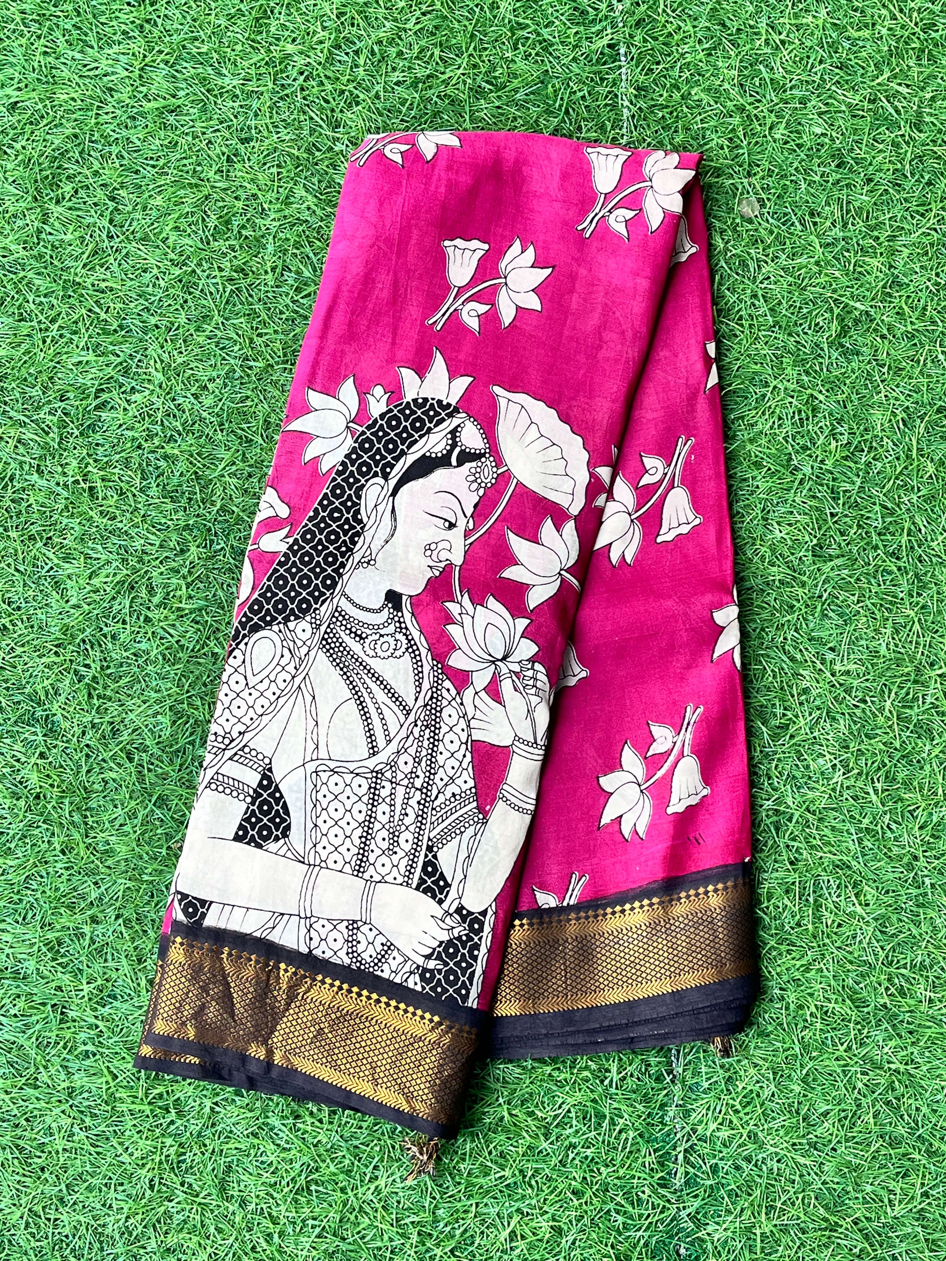 Kalamkari Chennuri Silk Nizam Border Saree-KNB-SP-M247