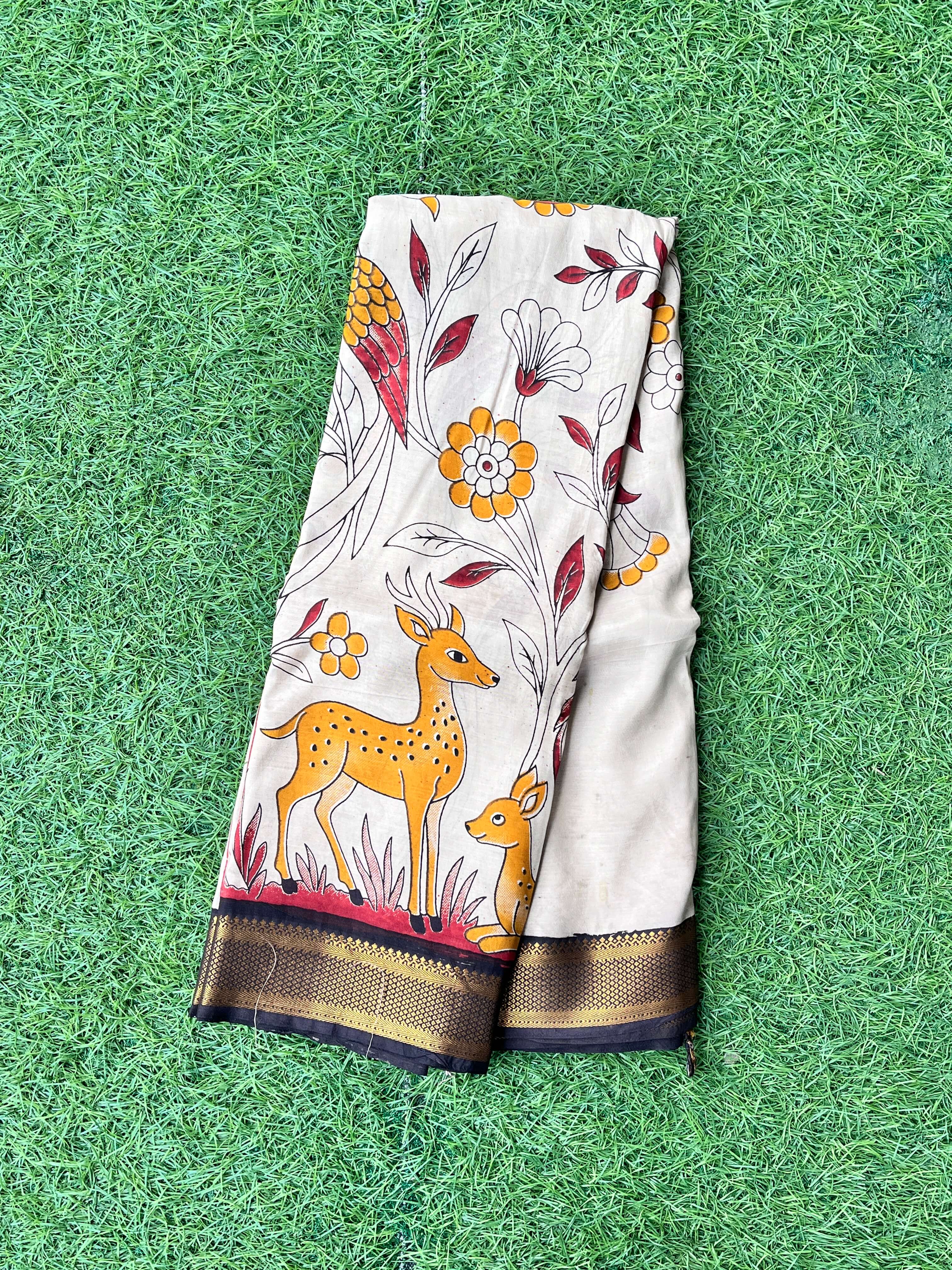 Kalamkari Chennuri Silk Nizam Border Saree-KNB-SP-M249