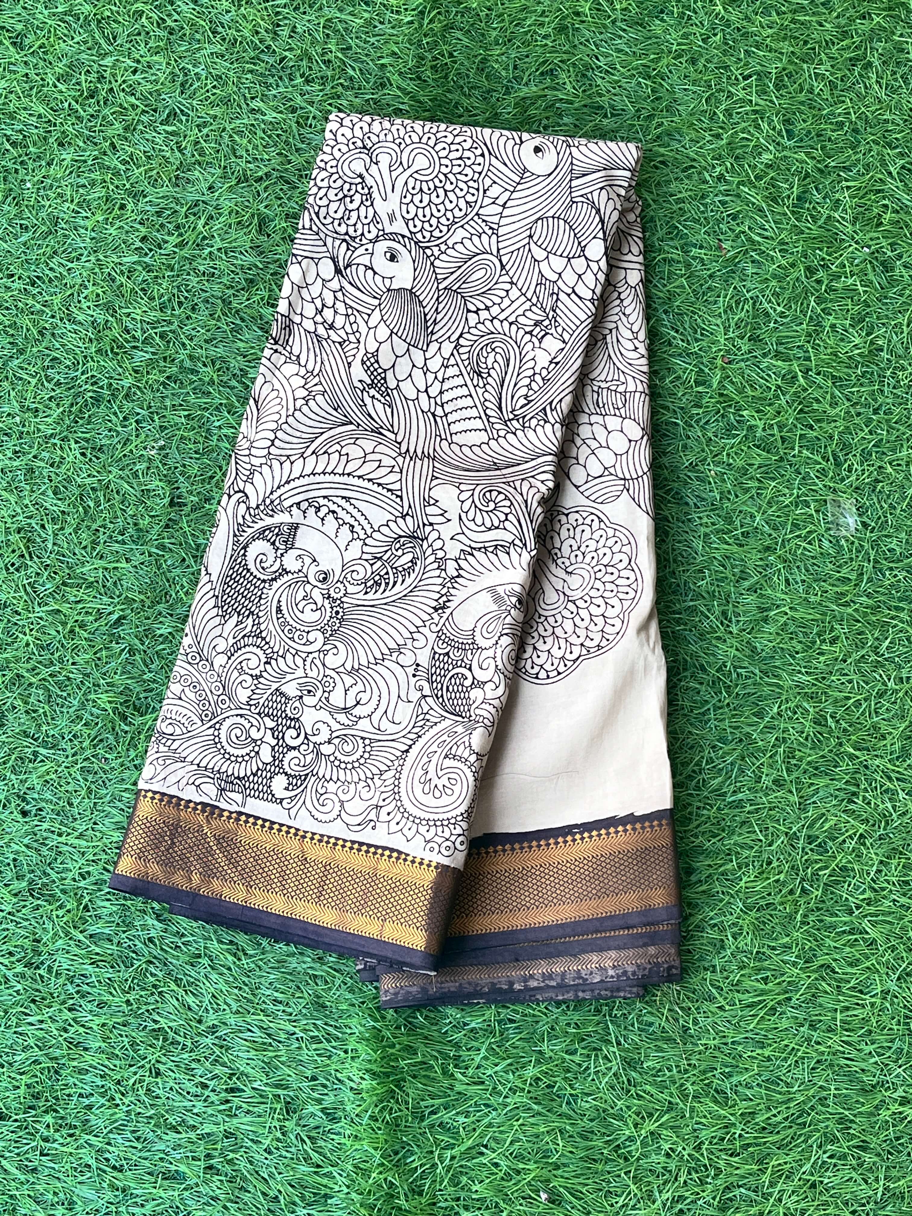 Kalamkari Chennuri Silk Nizam Border Saree-KNB-SP-M256