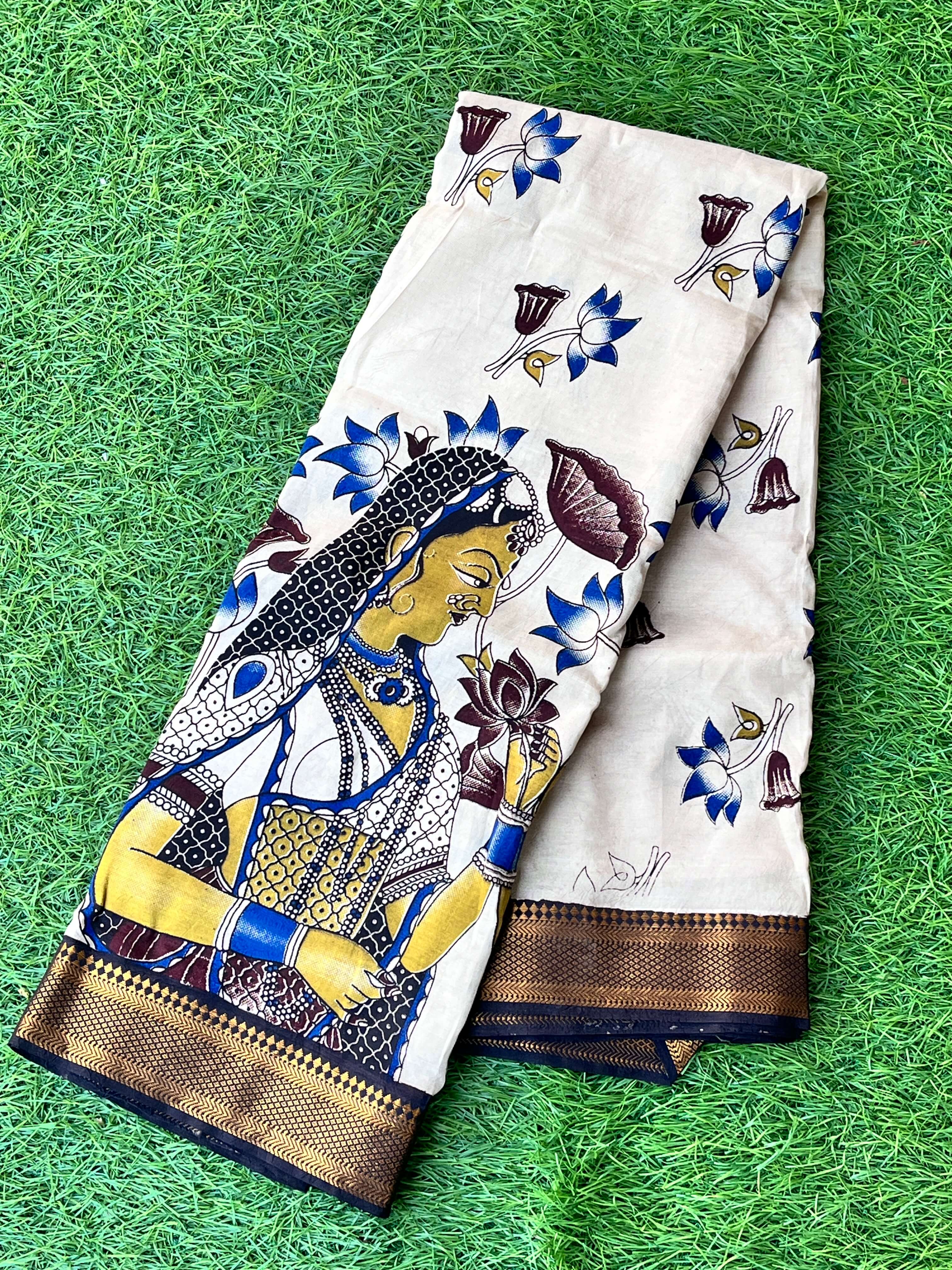Kalamkari Chennuri Silk Nizam Border Saree-KNB-SP-M259