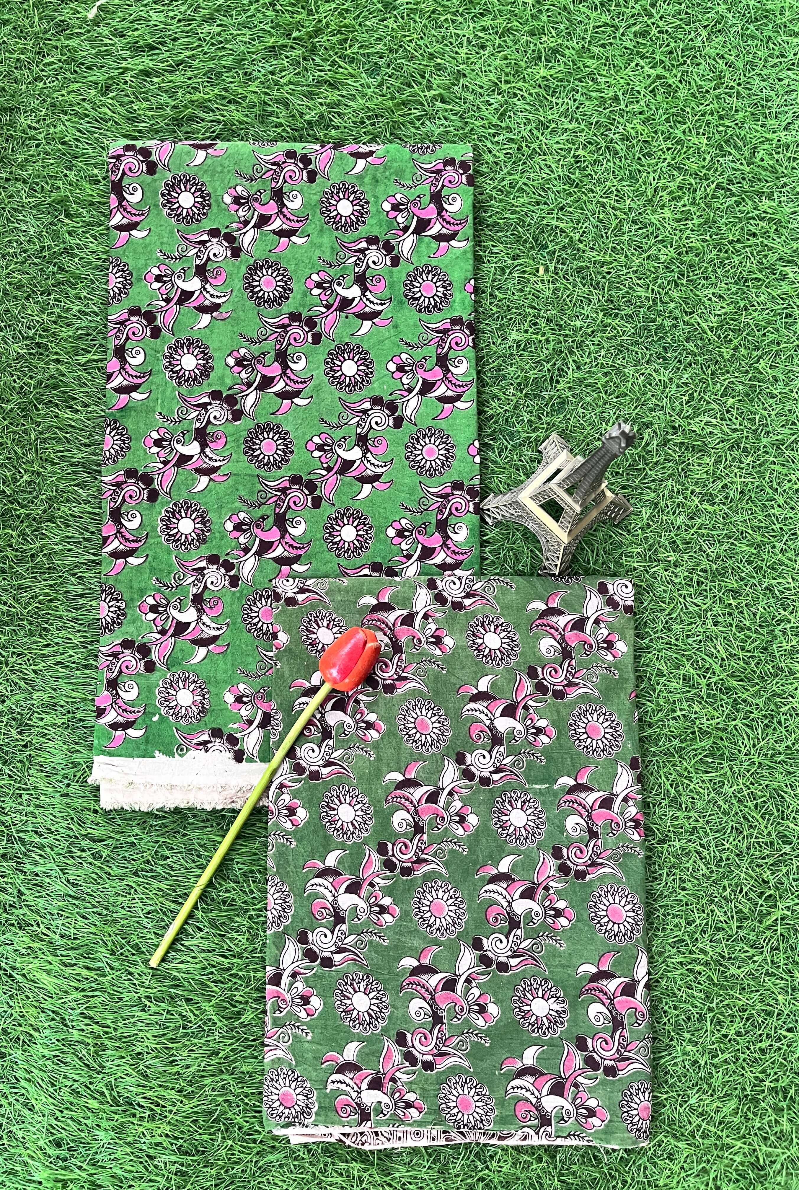 Kalamkari Cotton 2-Piece Dress Set – Top & Dupatta- KSP-DSC-M068