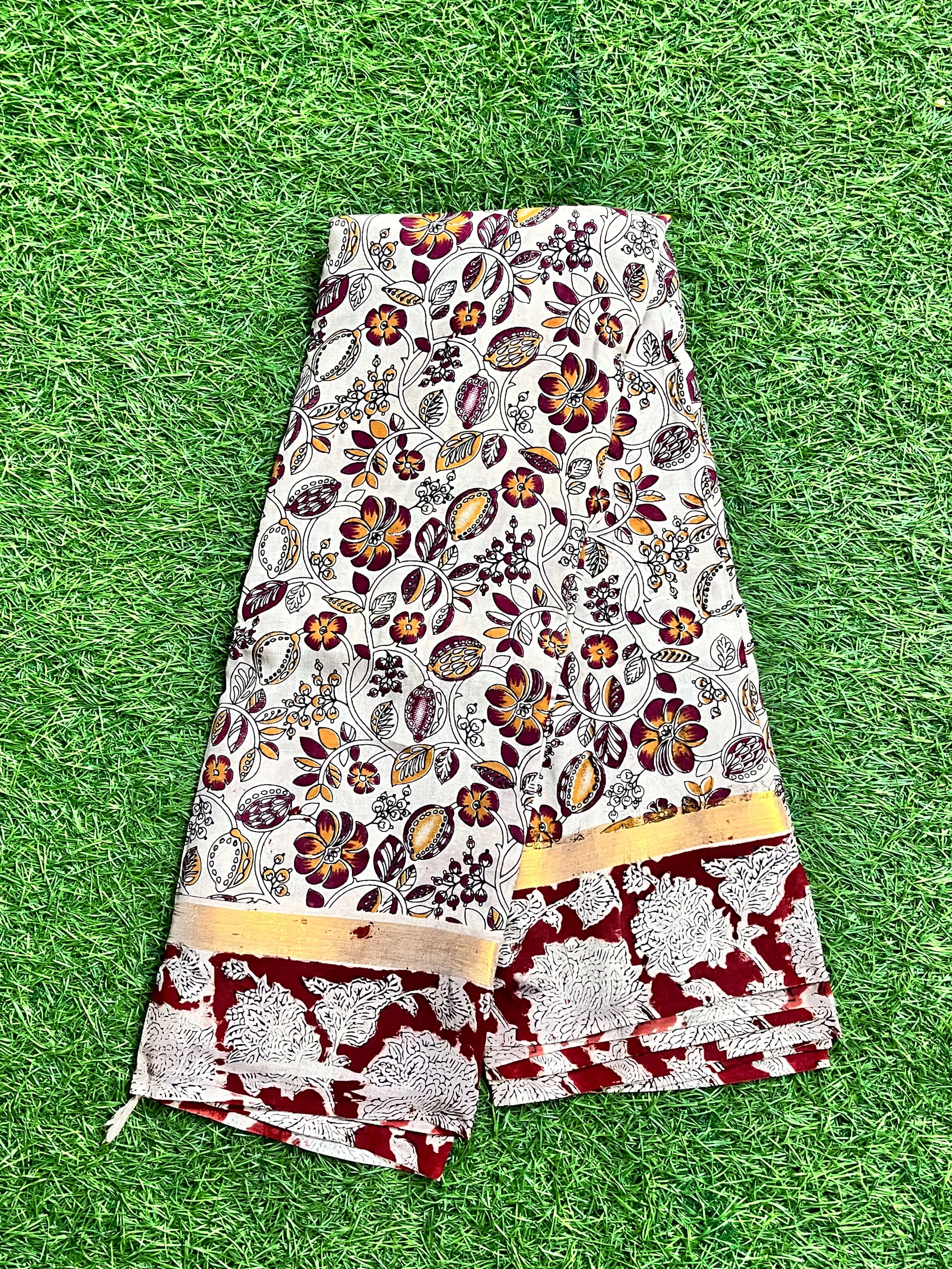 Kalamkari Semi Silk Saree Kaddi Border-KSS-KBD-002