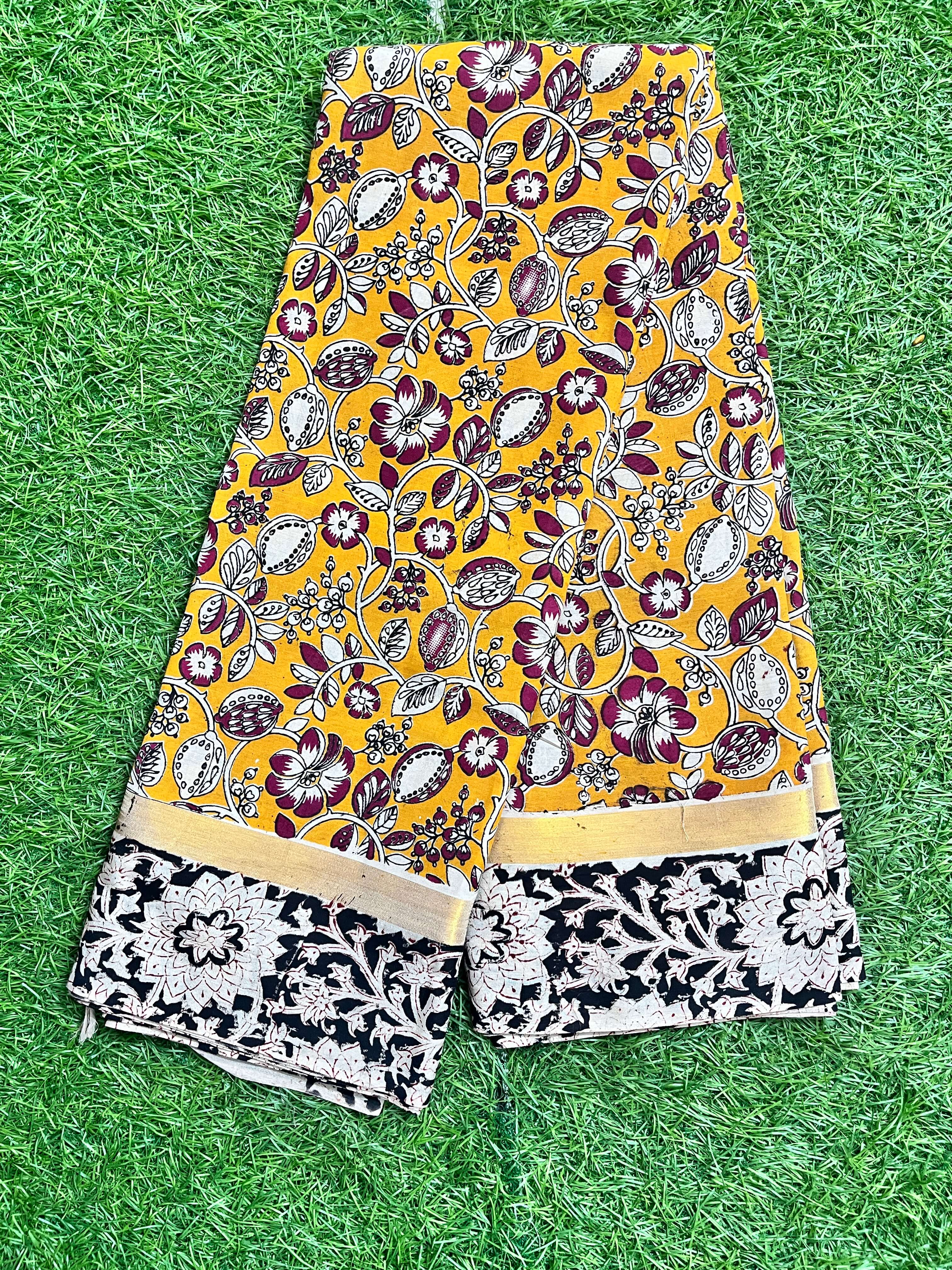 Kalamkari Semi Silk Saree Kaddi Border-KSS-KBD-005