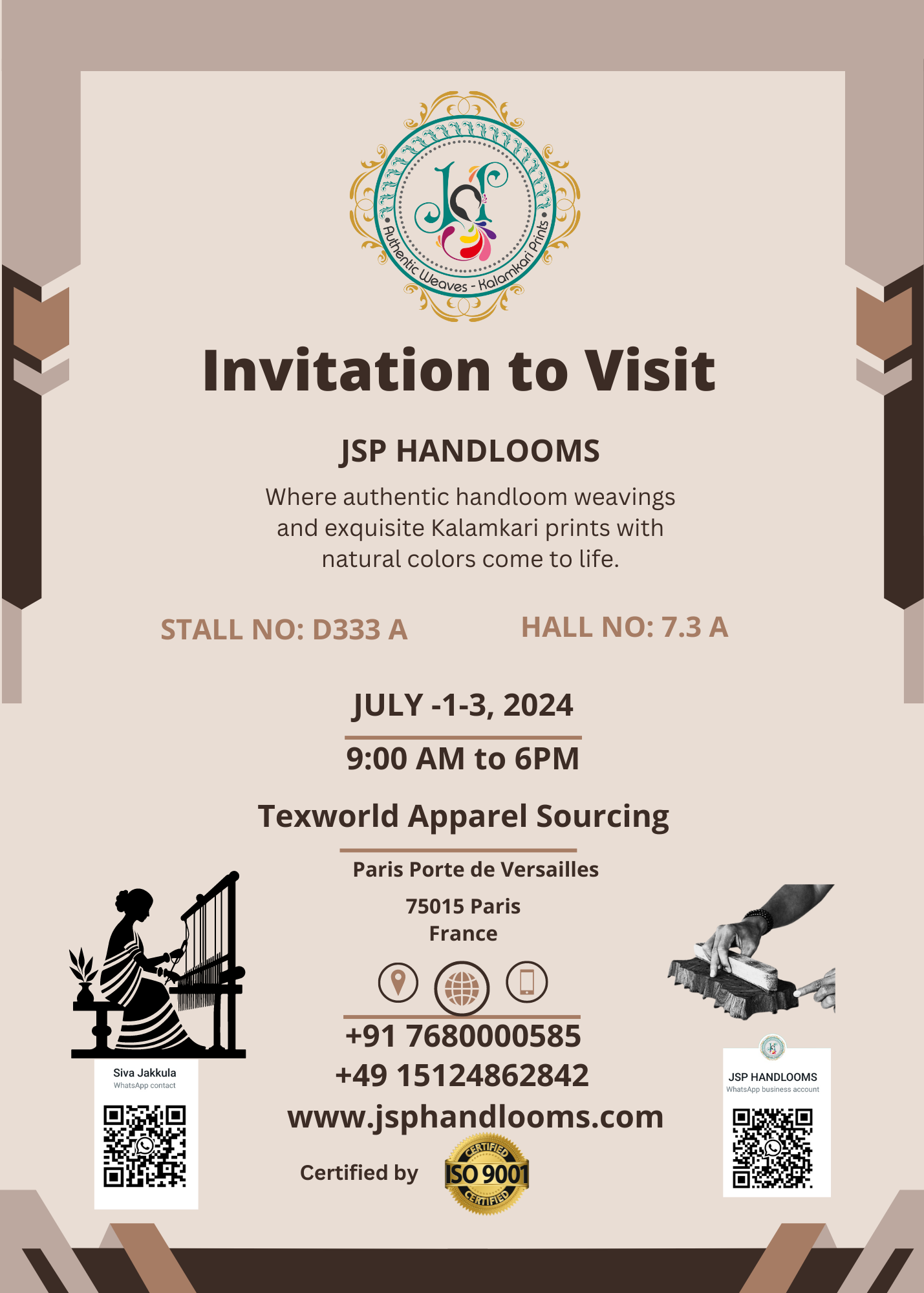 JSP Handlooms Goes Global: Our First Showcase at Texworld Paris