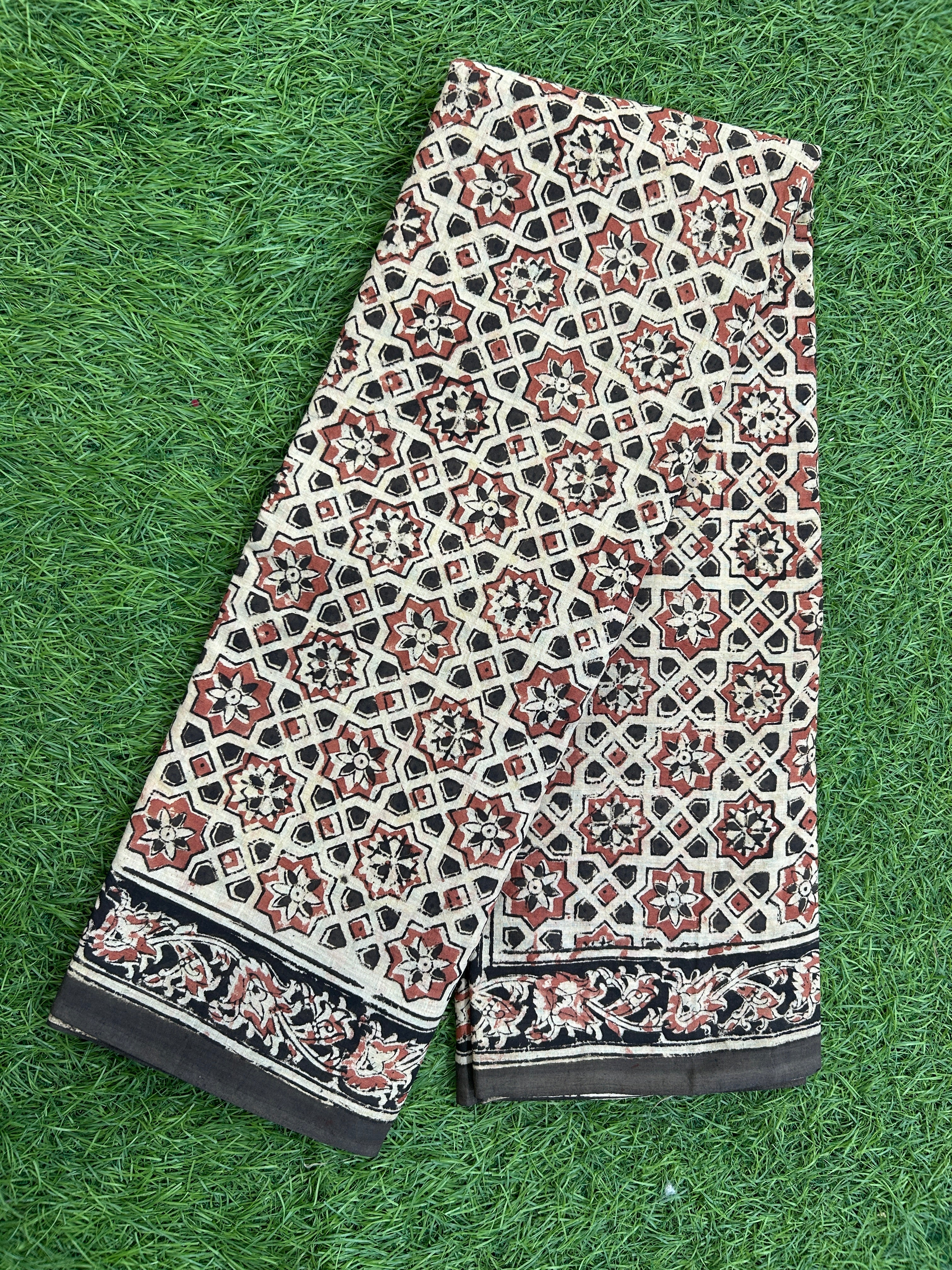 Hand Block Printed Kalamkari Saree KCH-M111