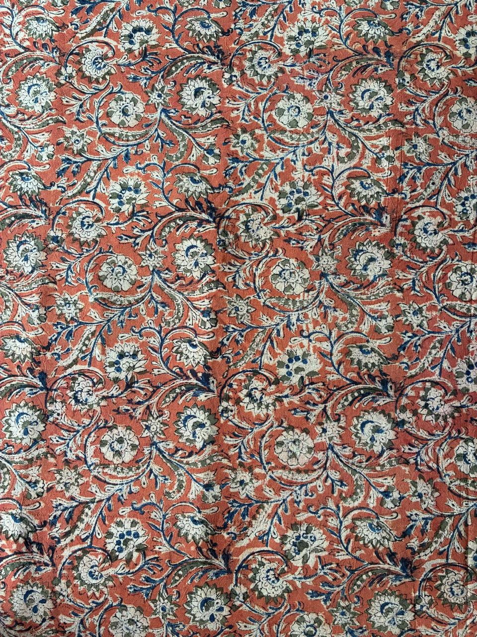 Kalamkari Block Printed Cotton Fabric - HBP-B004