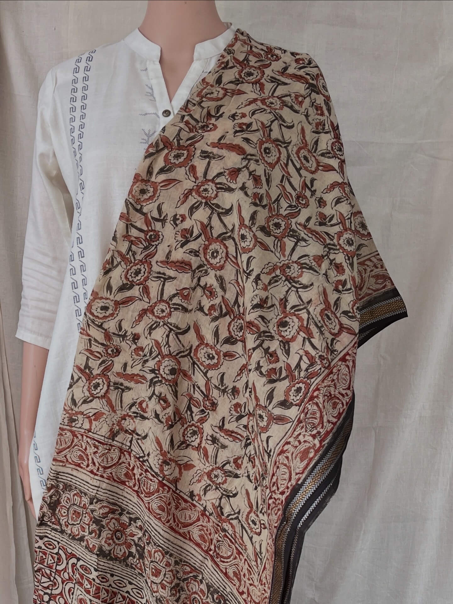 Kalamkari Dupatta- KHBD-ZB-M058