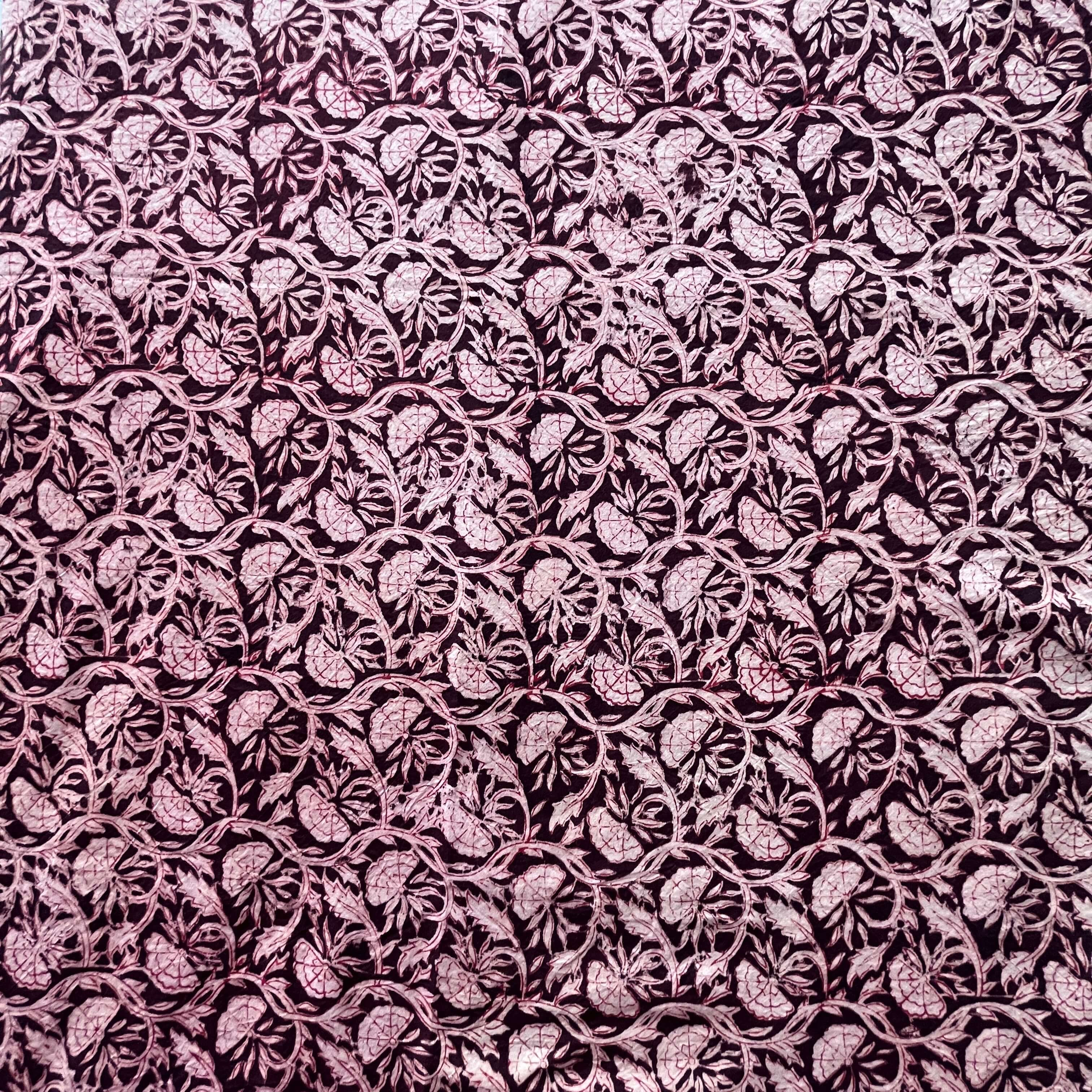 Kalamkari Block Printed Cotton Fabric - HBP-B001