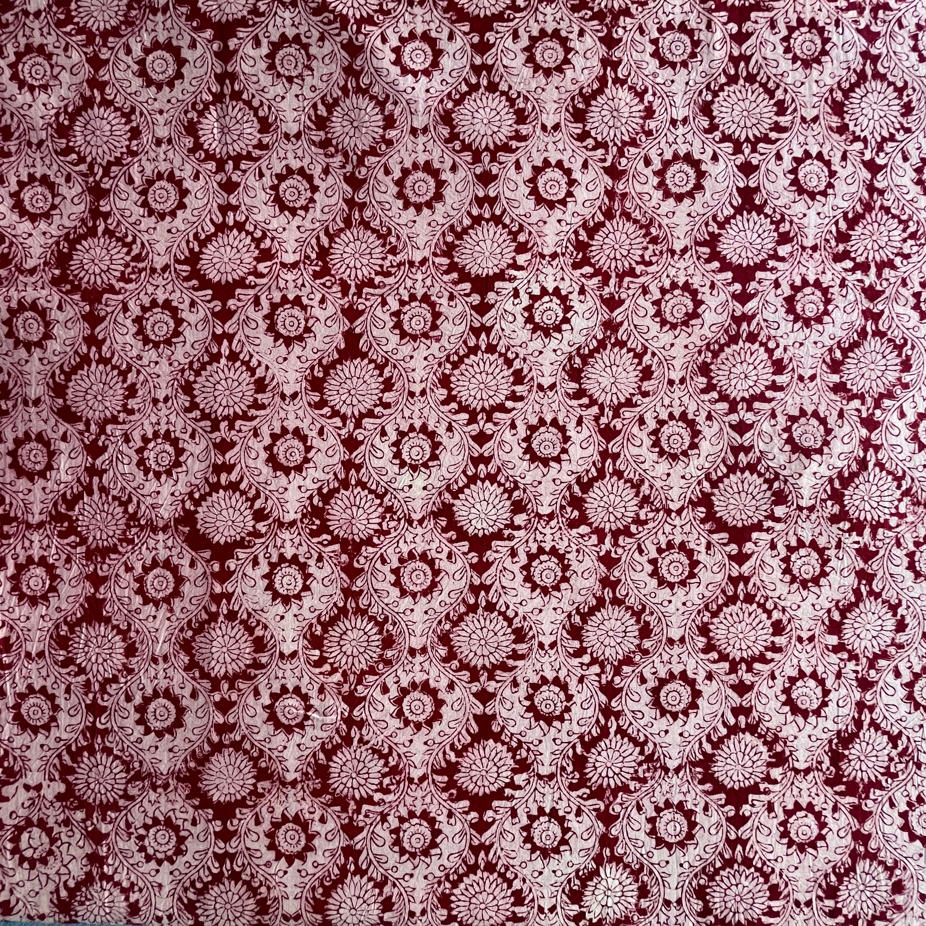 Kalamkari Block Printed Cotton Fabric - HBP-B002