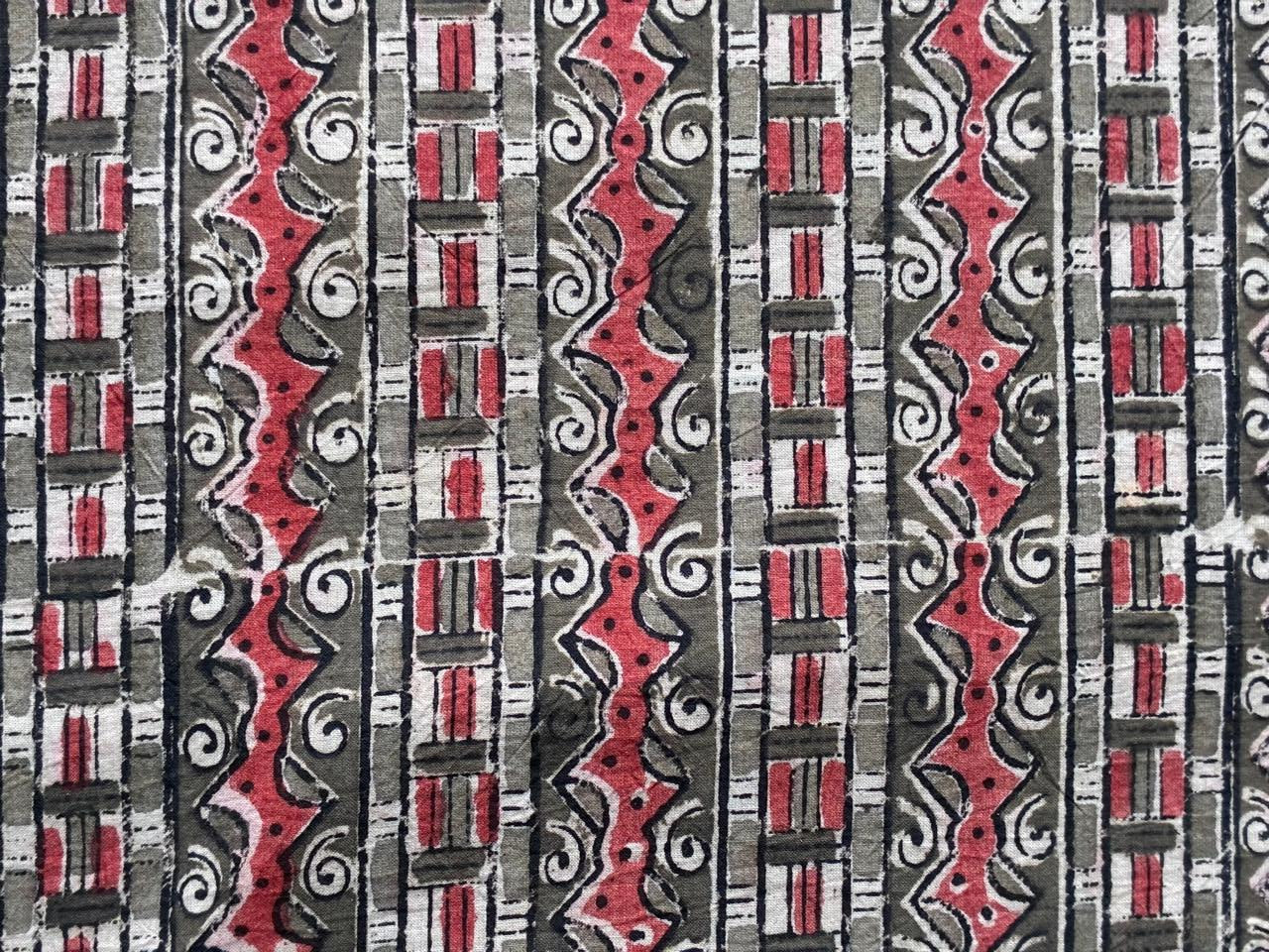 Kalamkari Block Printed Cotton Fabric - HBP-B015