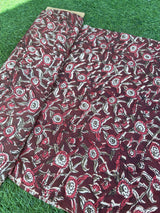 Kalamkari Block Printed Chennuri Silk Fabric - HBPS-B001