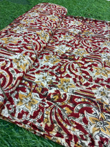 Kalamkari Block Printed Chennuri Silk Fabric - HBPS-B004