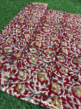 Kalamkari Block Printed Chennuri Silk Fabric - HBPS-B005