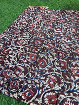 Kalamkari Block Printed Chennuri Silk Fabric - HBPS-B005