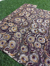 Kalamkari Block Printed Chennuri Silk Fabric - HBPS-B007