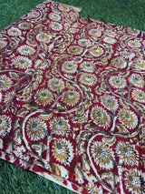 Kalamkari Block Printed Chennuri Silk Fabric - HBPS-B007