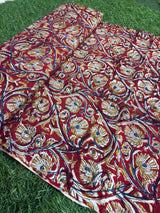 Kalamkari Block Printed Chennuri Silk Fabric - HBPS-B010