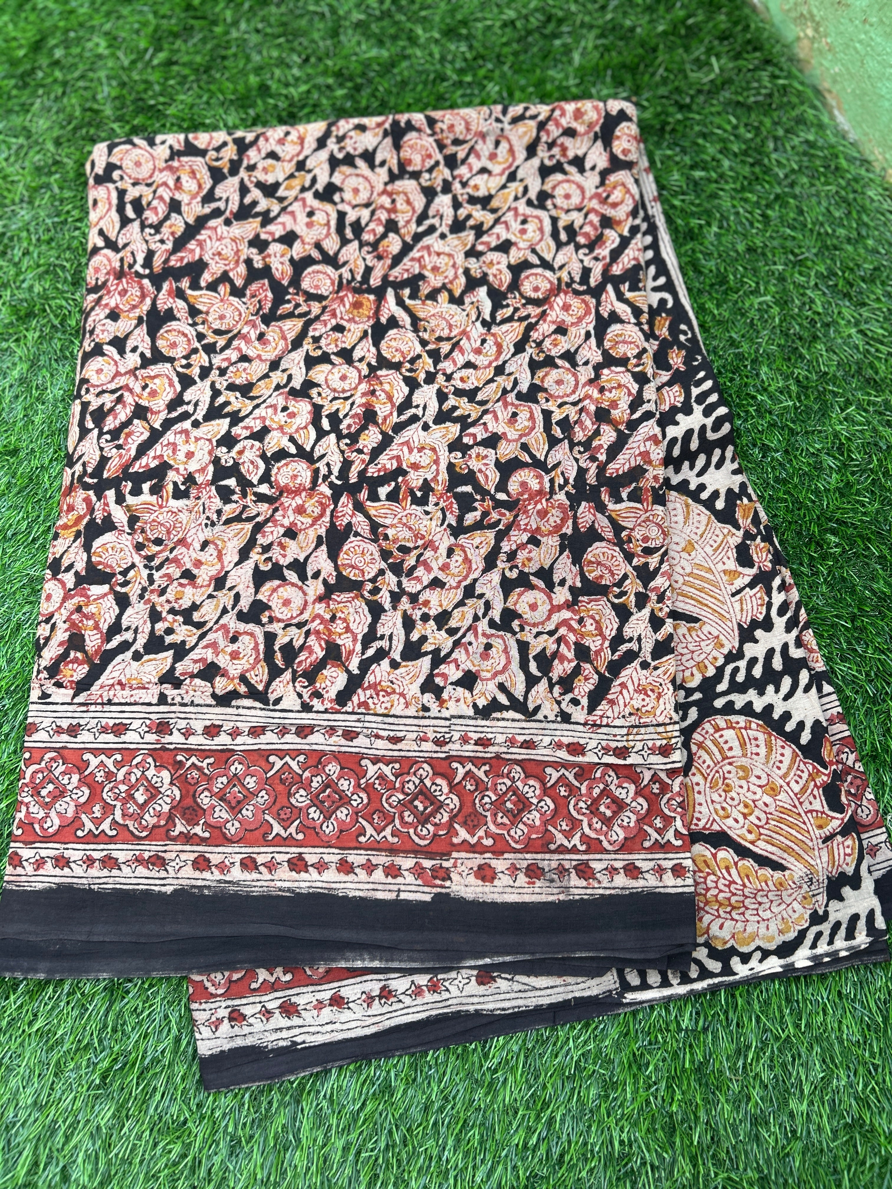 Kalamkari Cotton Handblock Printed Saree-CLRS-HPC-M155