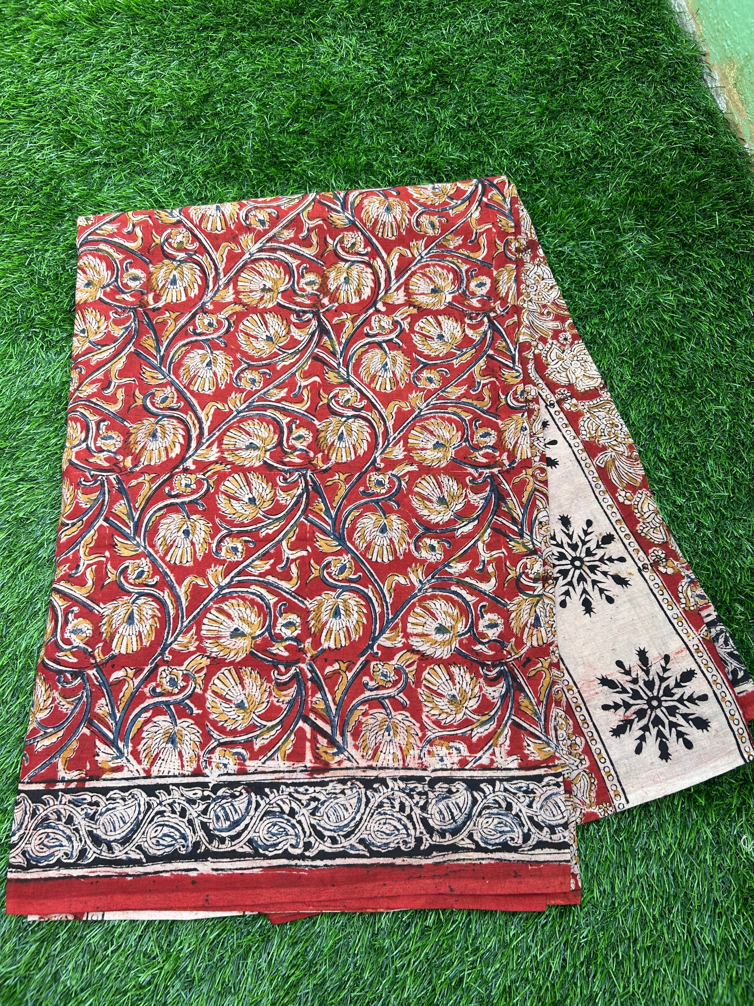 Kalamkari Cotton Handblock Printed Saree-CLRS-HPC-M156