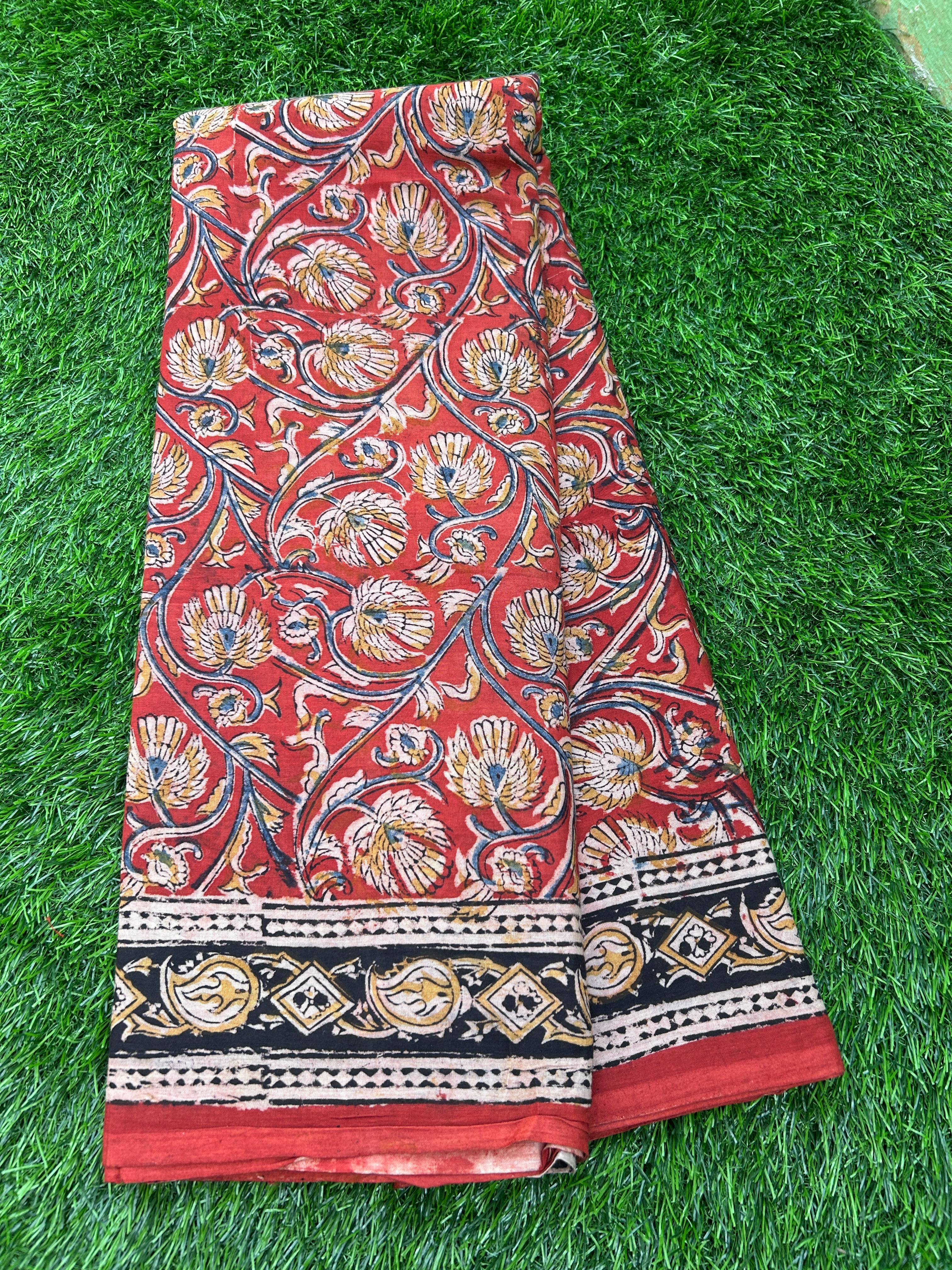 Kalamkari Cotton Handblock Printed Saree-CLRS-HPC-M162