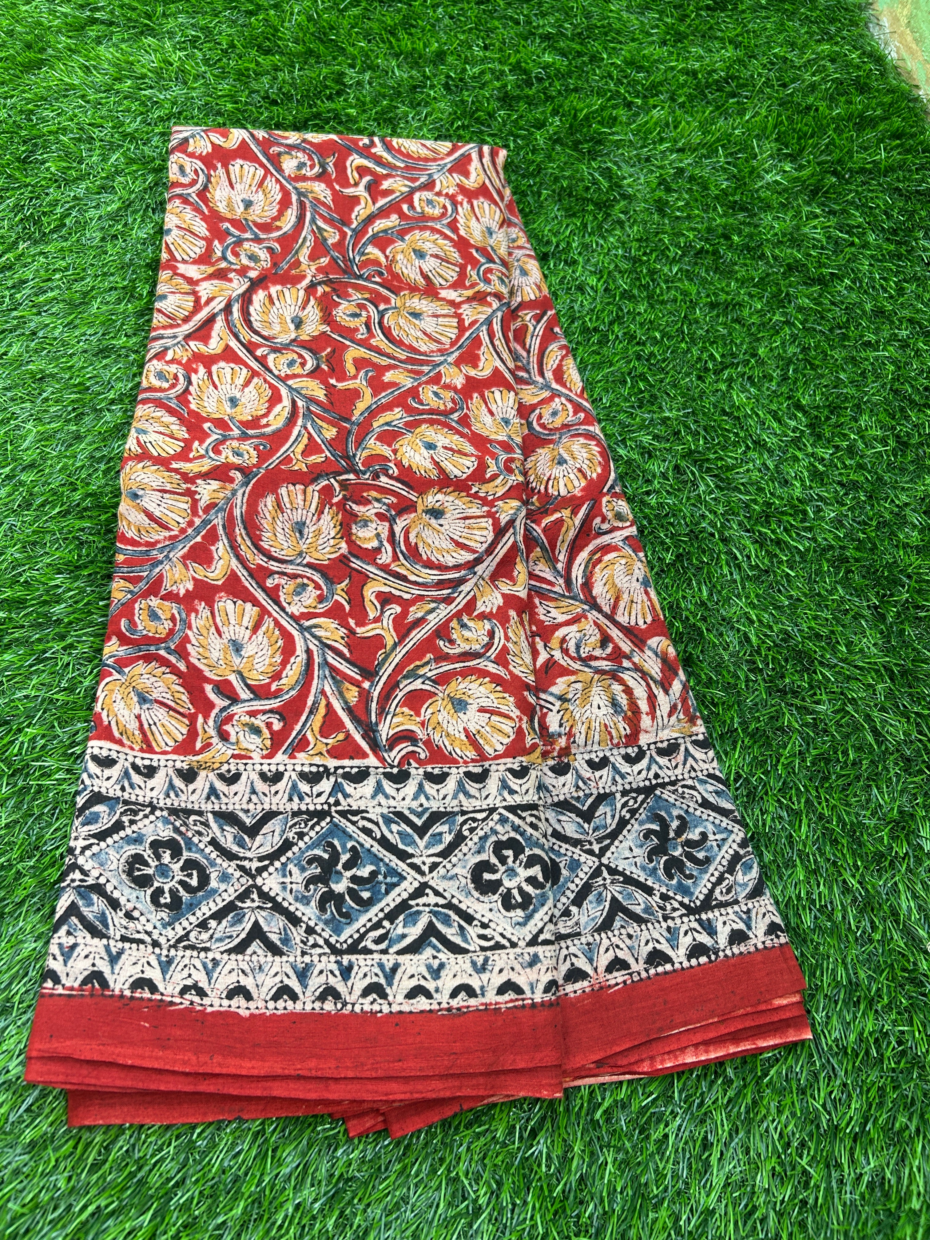 Kalamkari Cotton Handblock Printed Saree-CLRS-HPC-M163