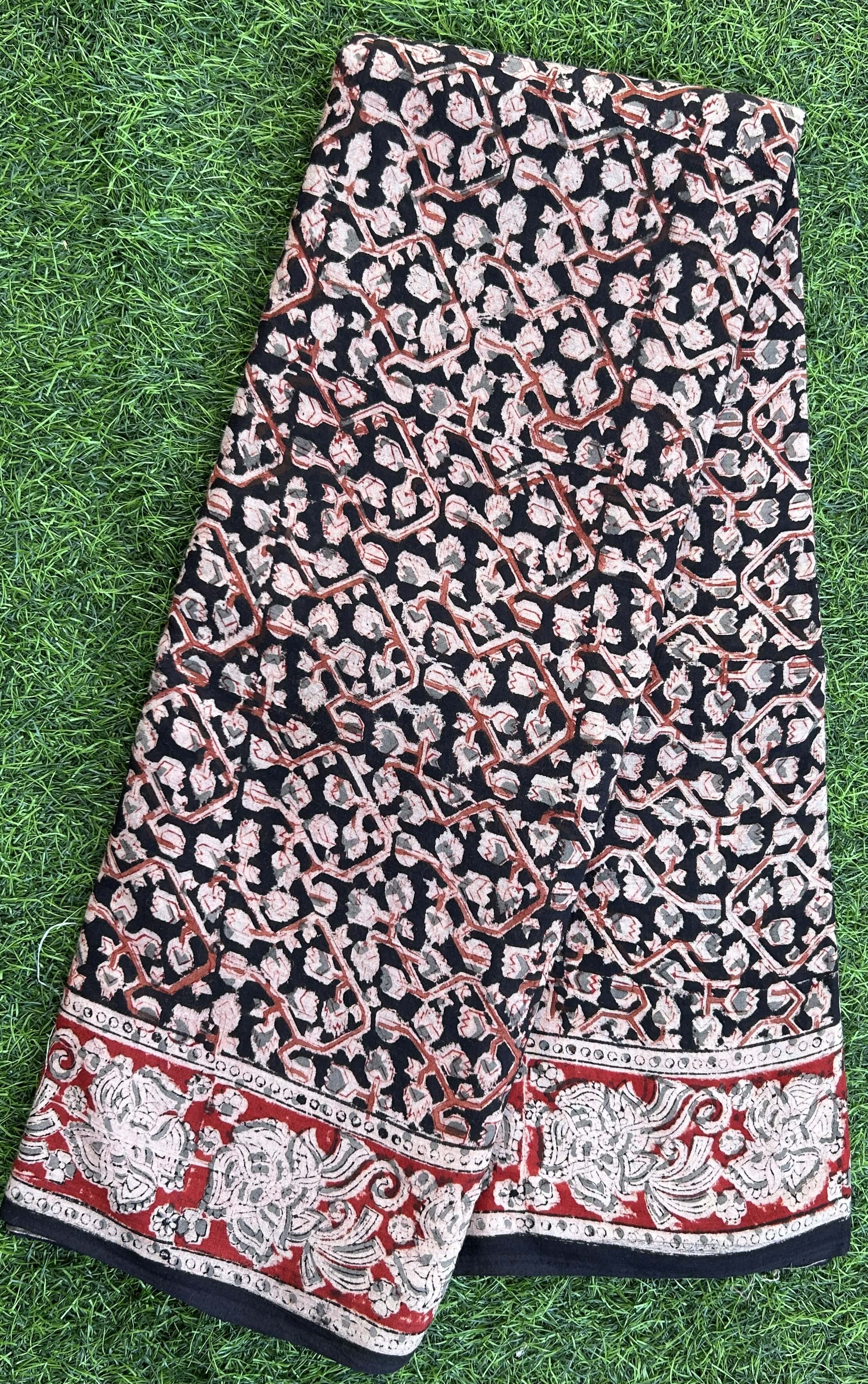 Hand Block Printed Kalamkari Saree KCH-M177
