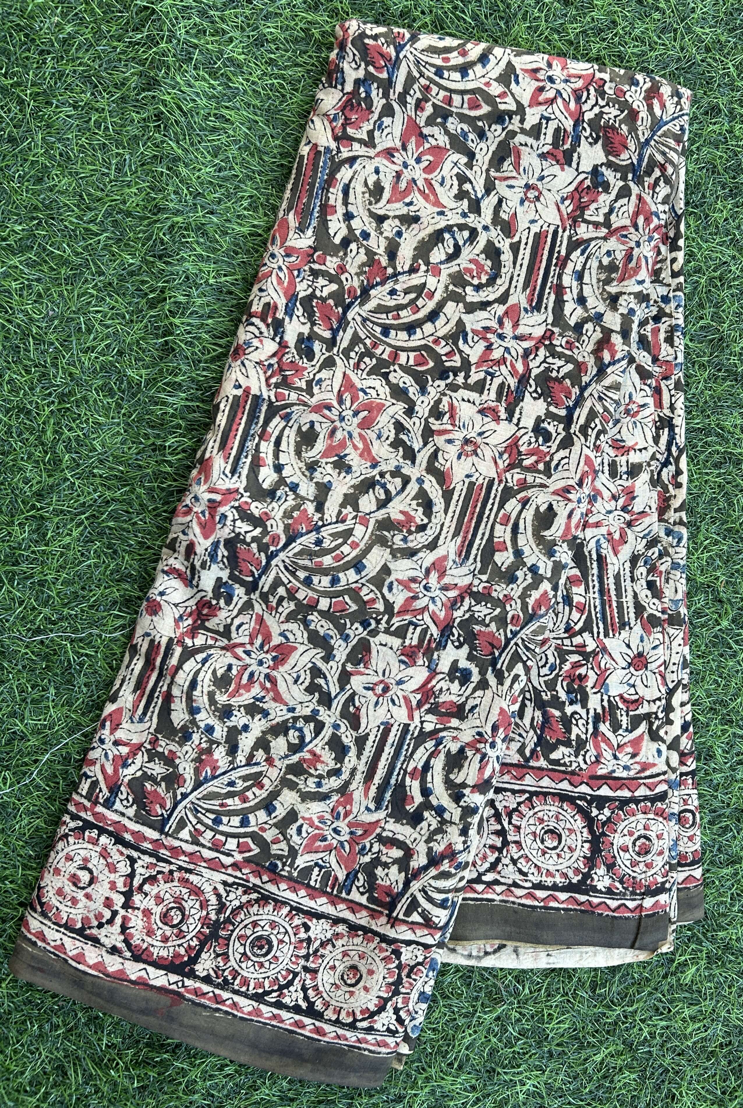 Hand Block Printed Kalamkari Saree KCH-M167