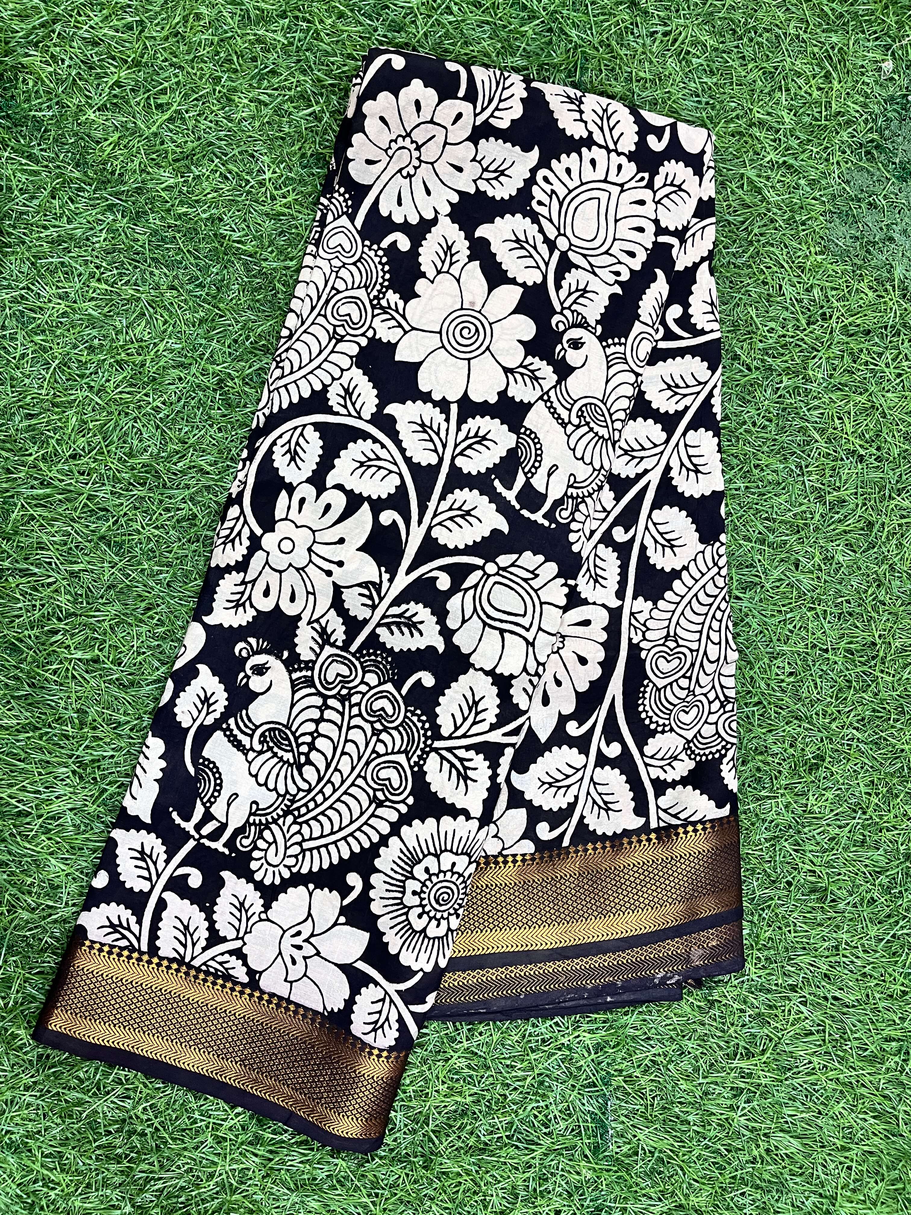 Kalamkari Chennuri Silk Nizam Border  Saree-KNB-SP-M234