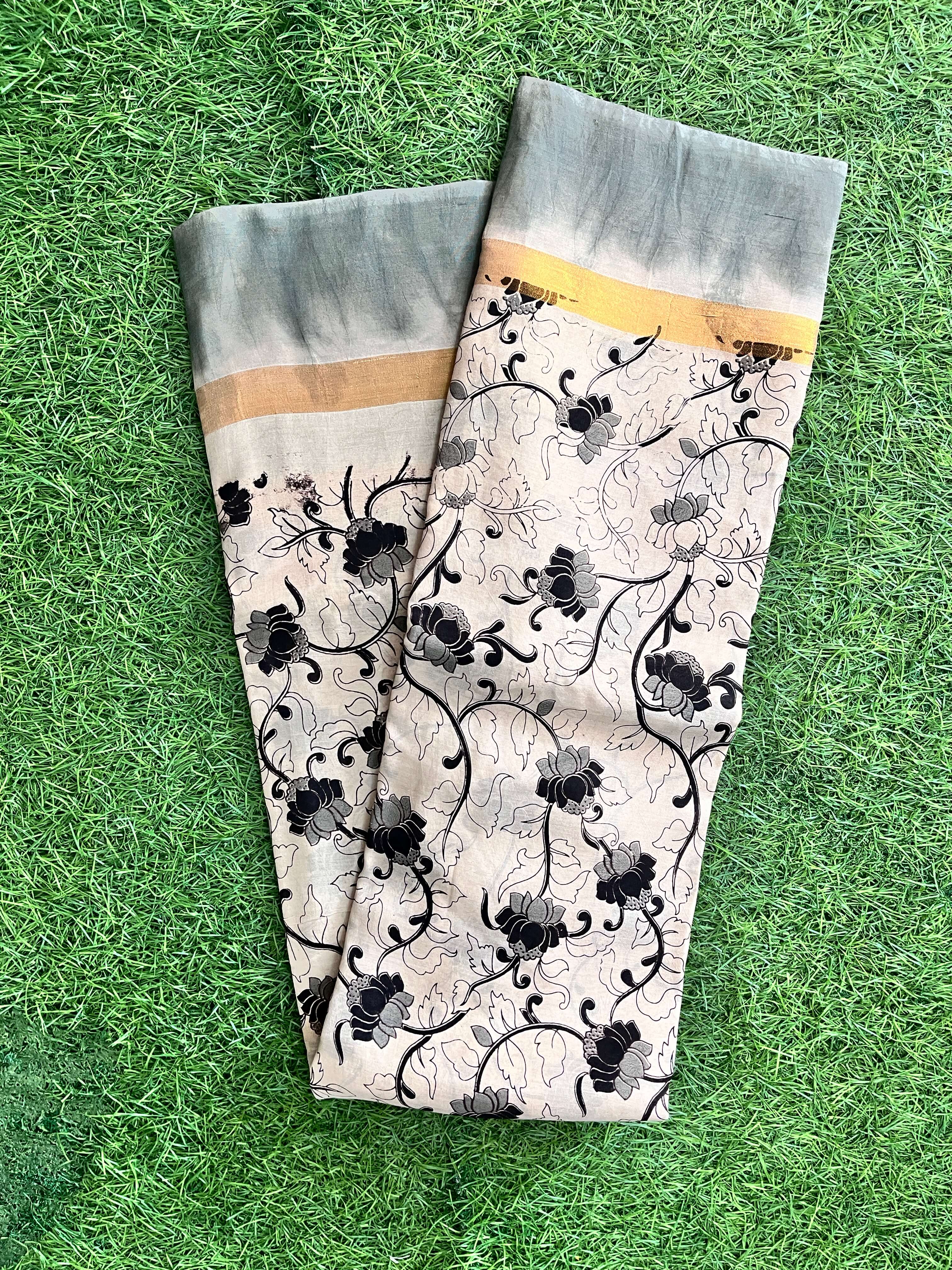 Kalamkari Chennuri Silk Kaddi Border Saree KSS-KBD-063