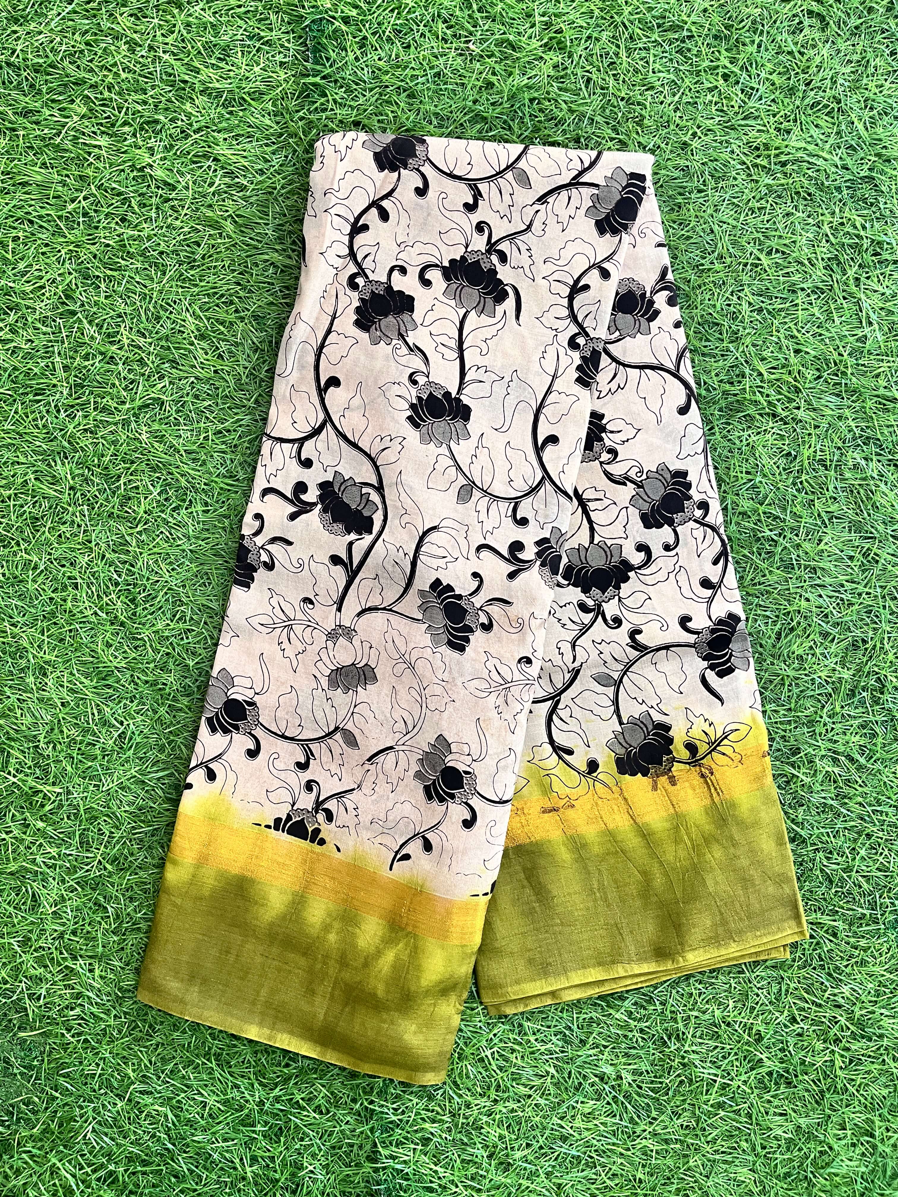 Kalamkari Chennuri Silk Kaddi Border Saree KSS-KBD-064