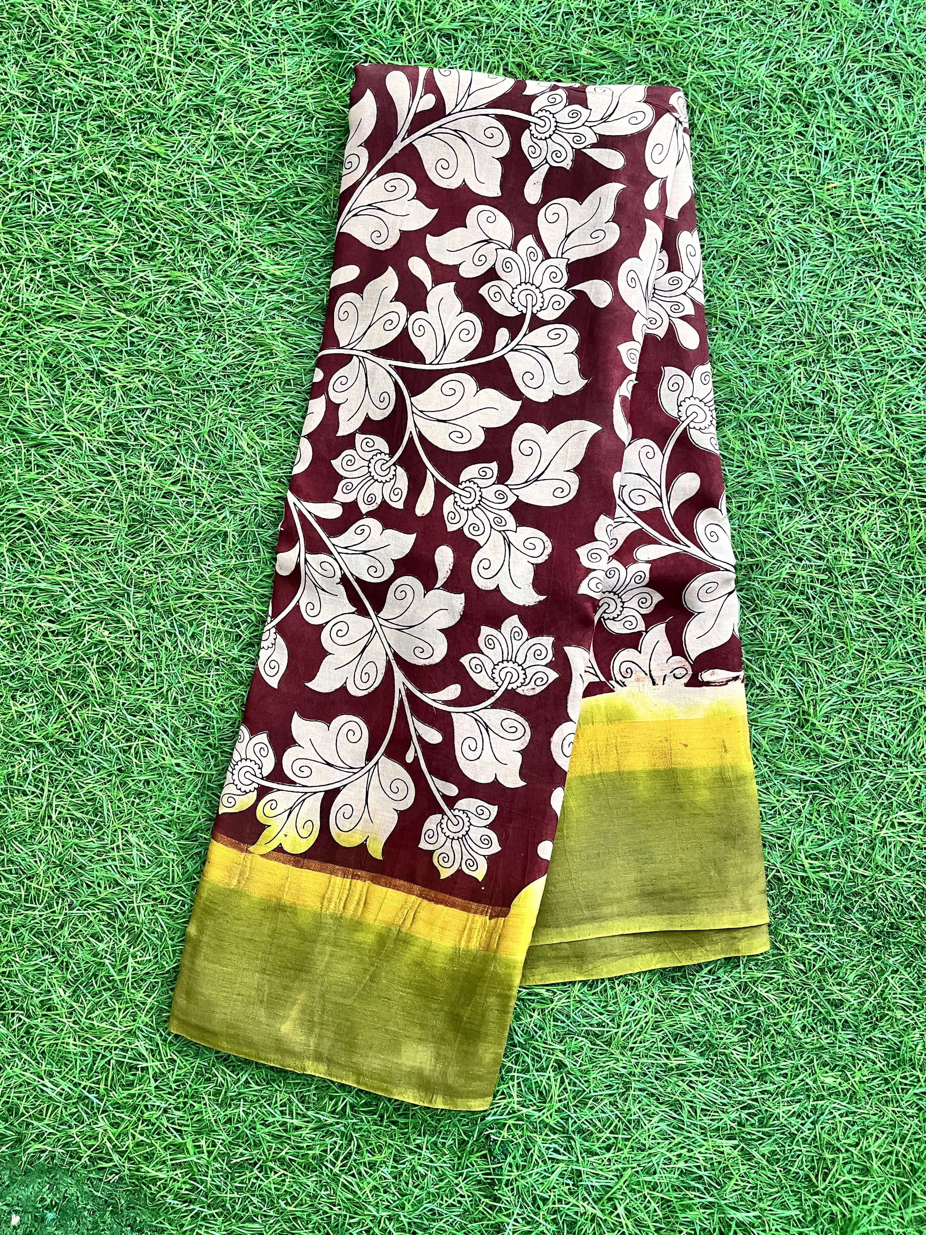 Kalamkari Chennuri Silk Kaddi Border Saree KSS-KBD-071